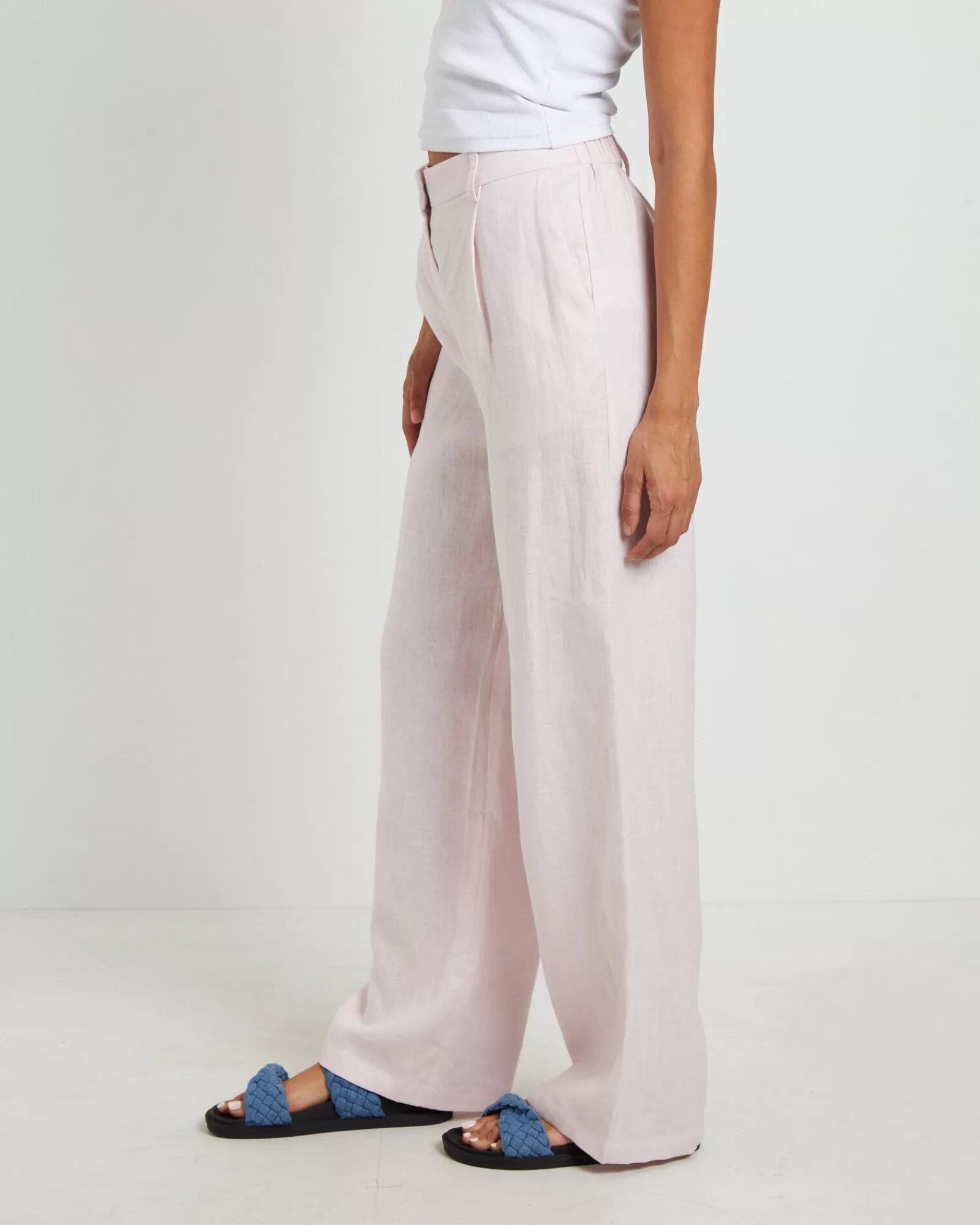 Cheap SUBTITLED Jemimah Linen Trousers In Fairy Floss