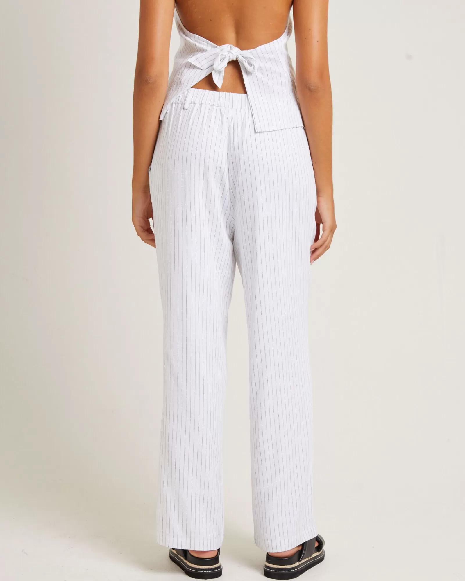 Discount SUBTITLED Jemimah Pinstripe Pants White