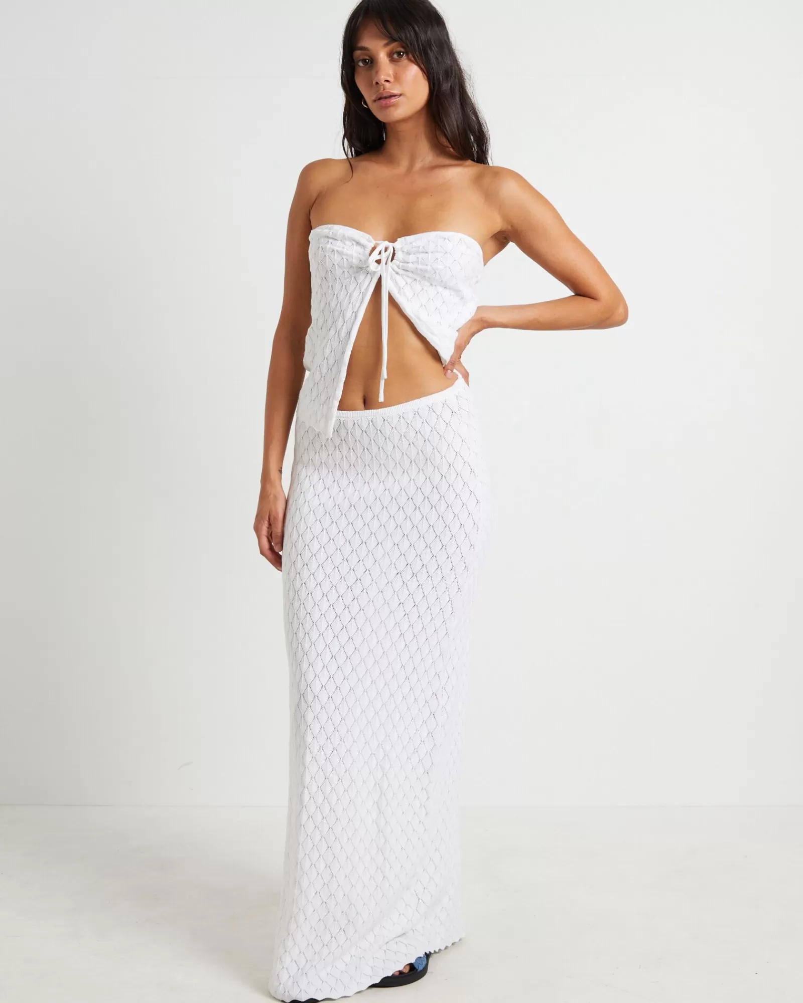 Best SUBTITLED Josie Crochet Maxi Skirt In White