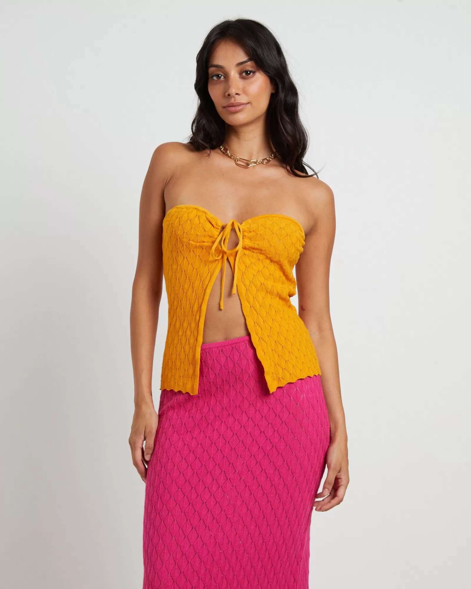 Flash Sale SUBTITLED Josie Crochettie Front Top In Mango