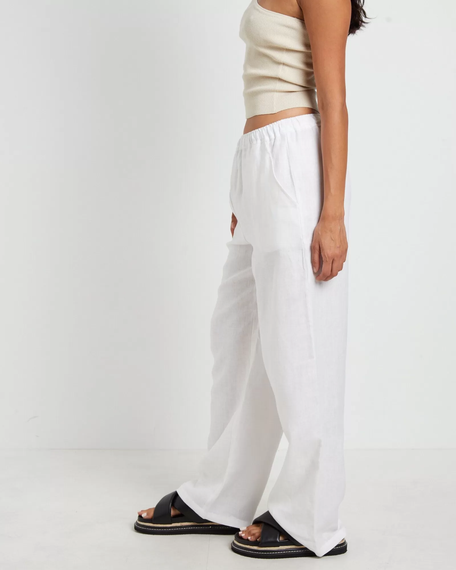 Outlet SUBTITLED Kai Linen Draw Pants In White