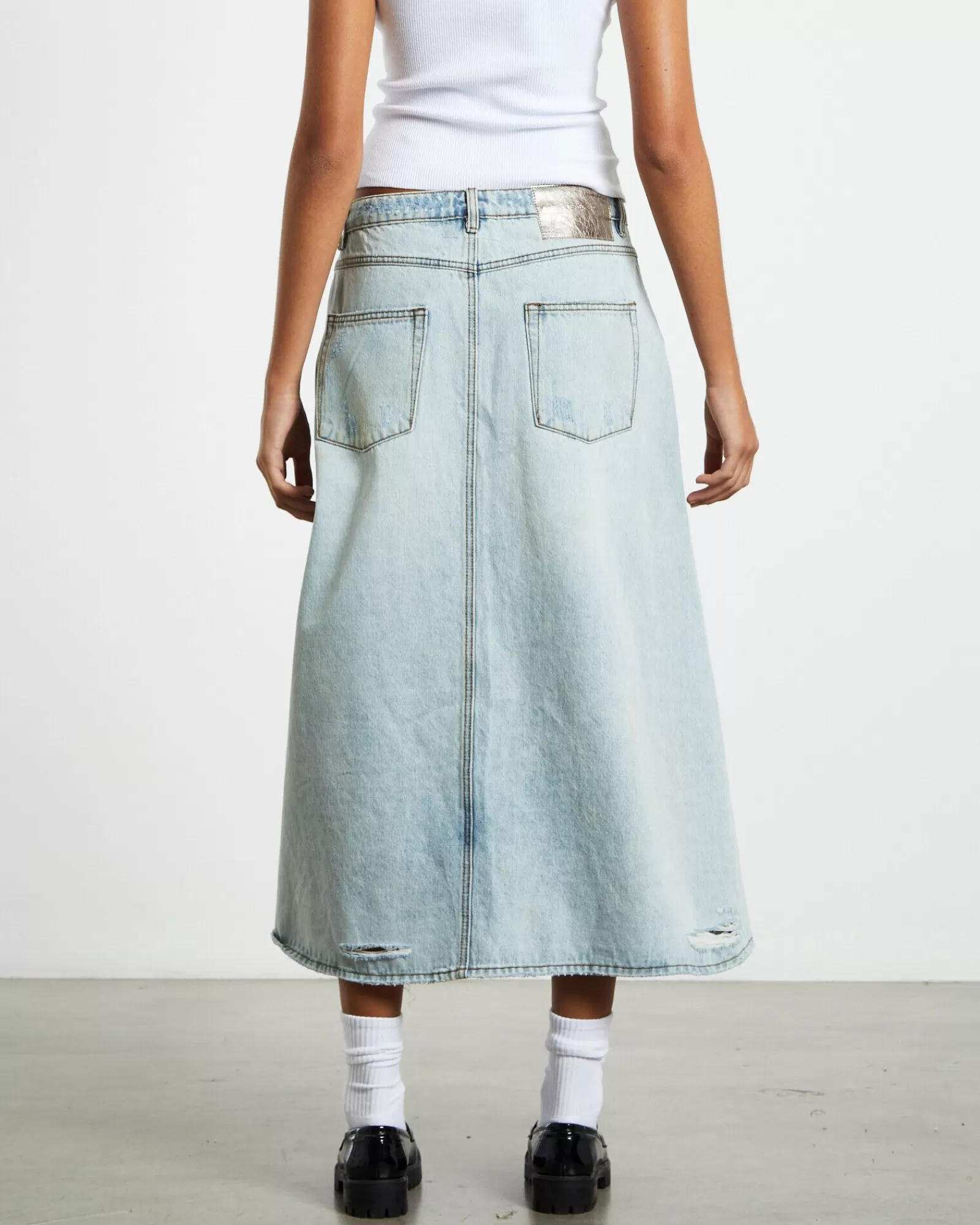 Store ONE TEASPOON Kansas Carter Long Denim Skirt Blue Mrs