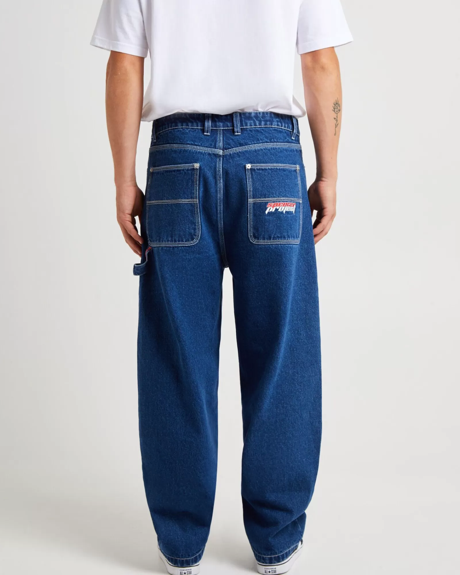 New SPENCER PROJECT Kay Embroided Wide Leg Denim Pants