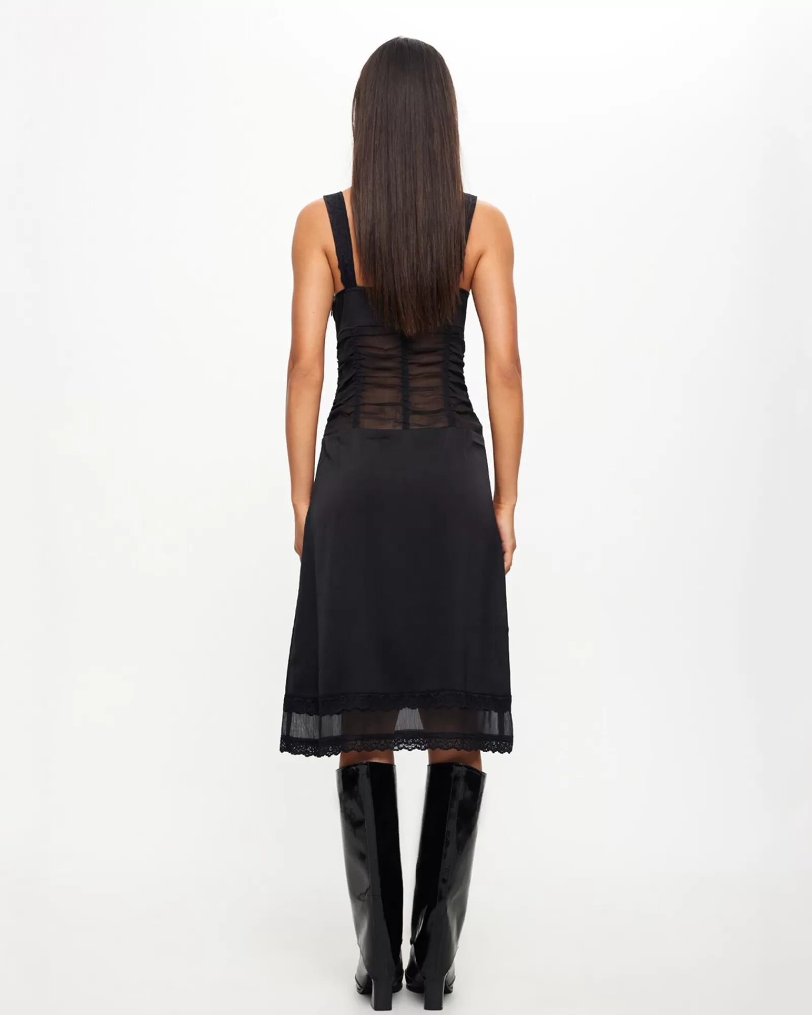 Sale LIONESS Kendall Midi Dress In Onyx Black