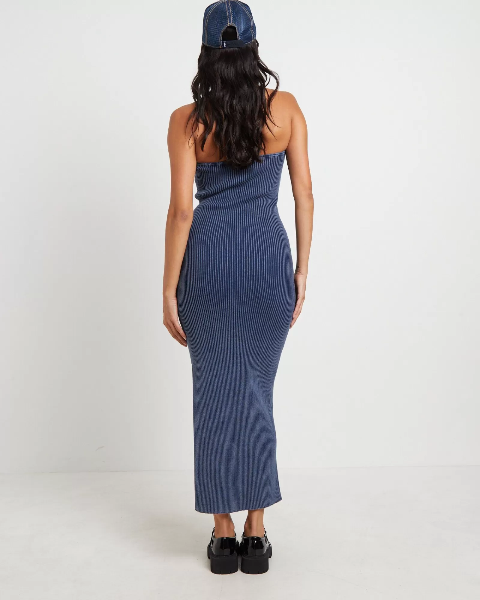 Outlet NEON HART Kiah Acid Rib Knit Bandeau Midi Dress In Blue