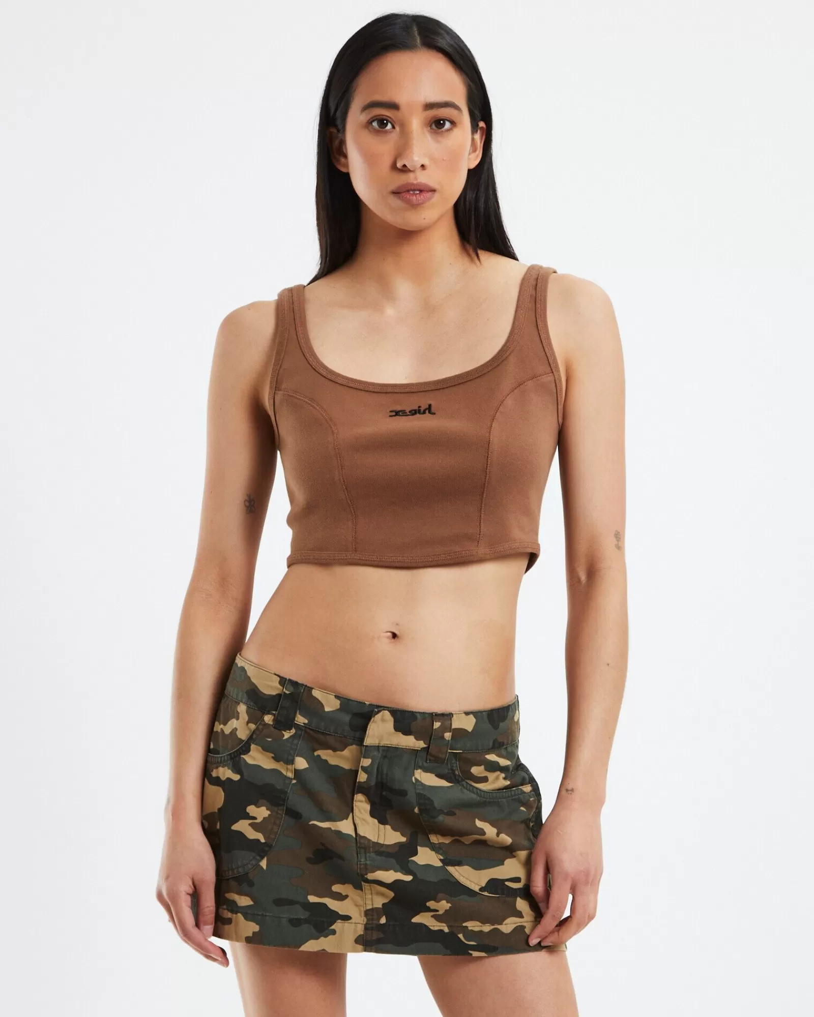 Flash Sale X GIRL Lady Tank Top Brown