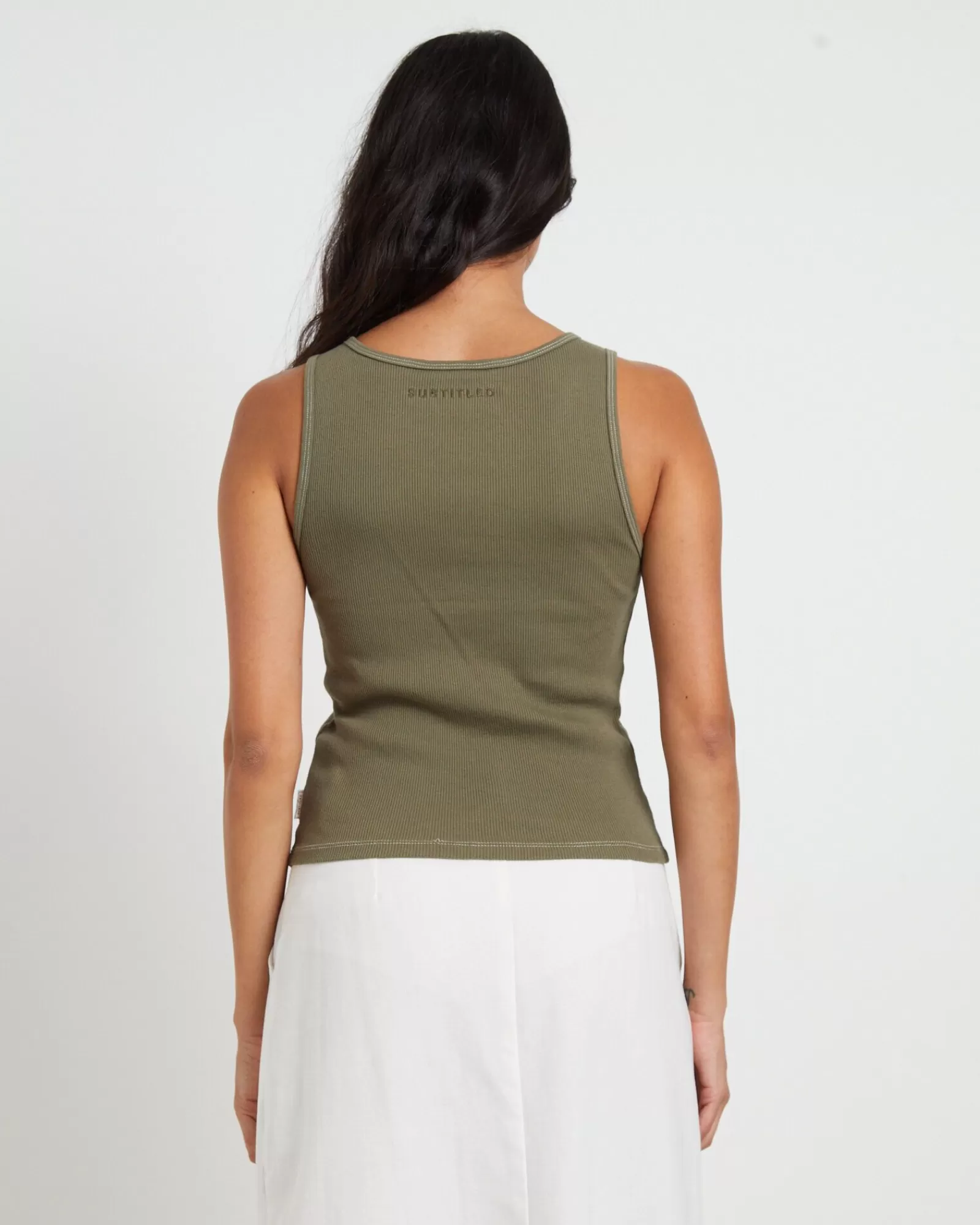 Best Sale SUBTITLED Lagoon Muscle Tank Top In Khaki