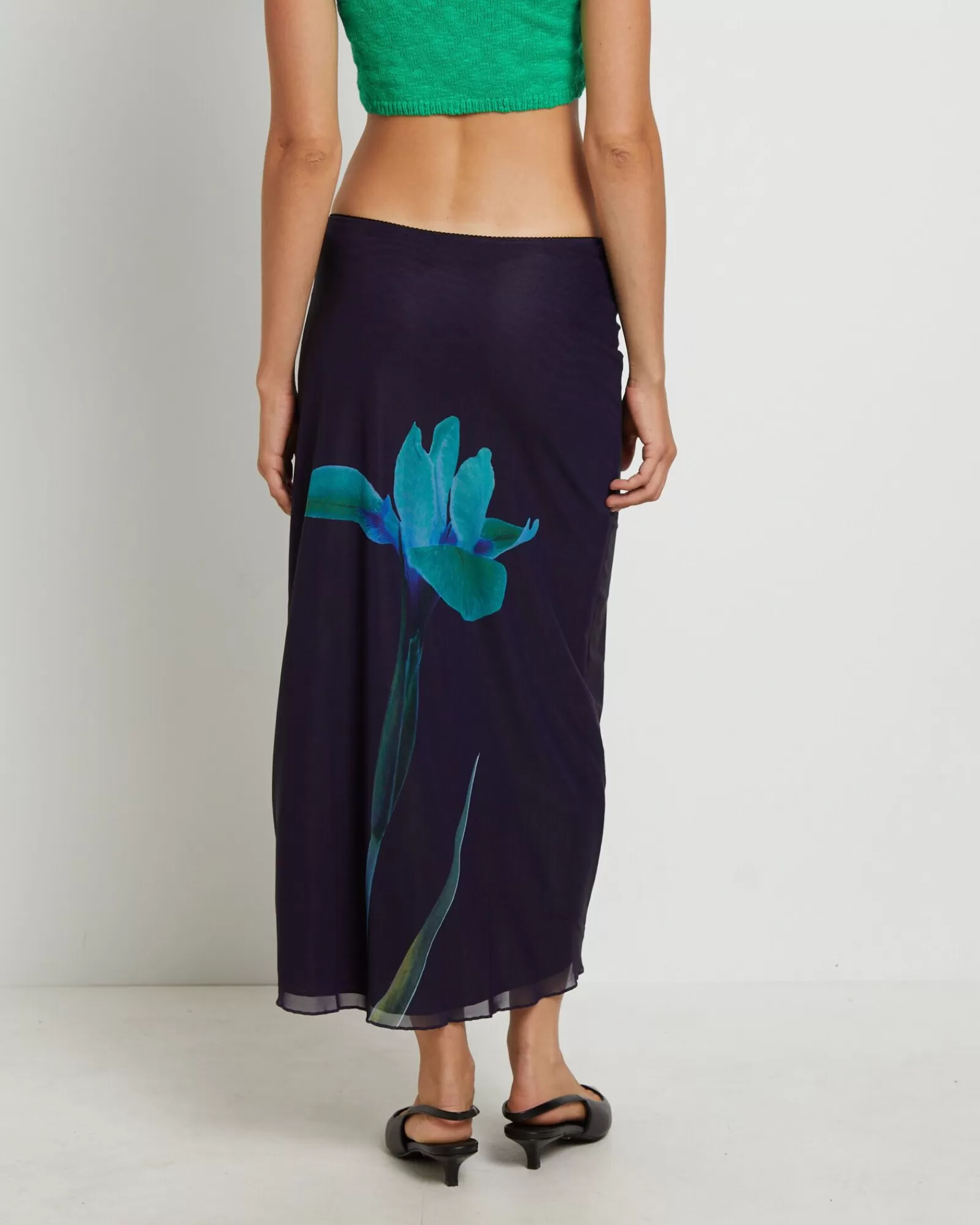 New MOTEL ROCKS Lassie Maxi Skirt In Navy