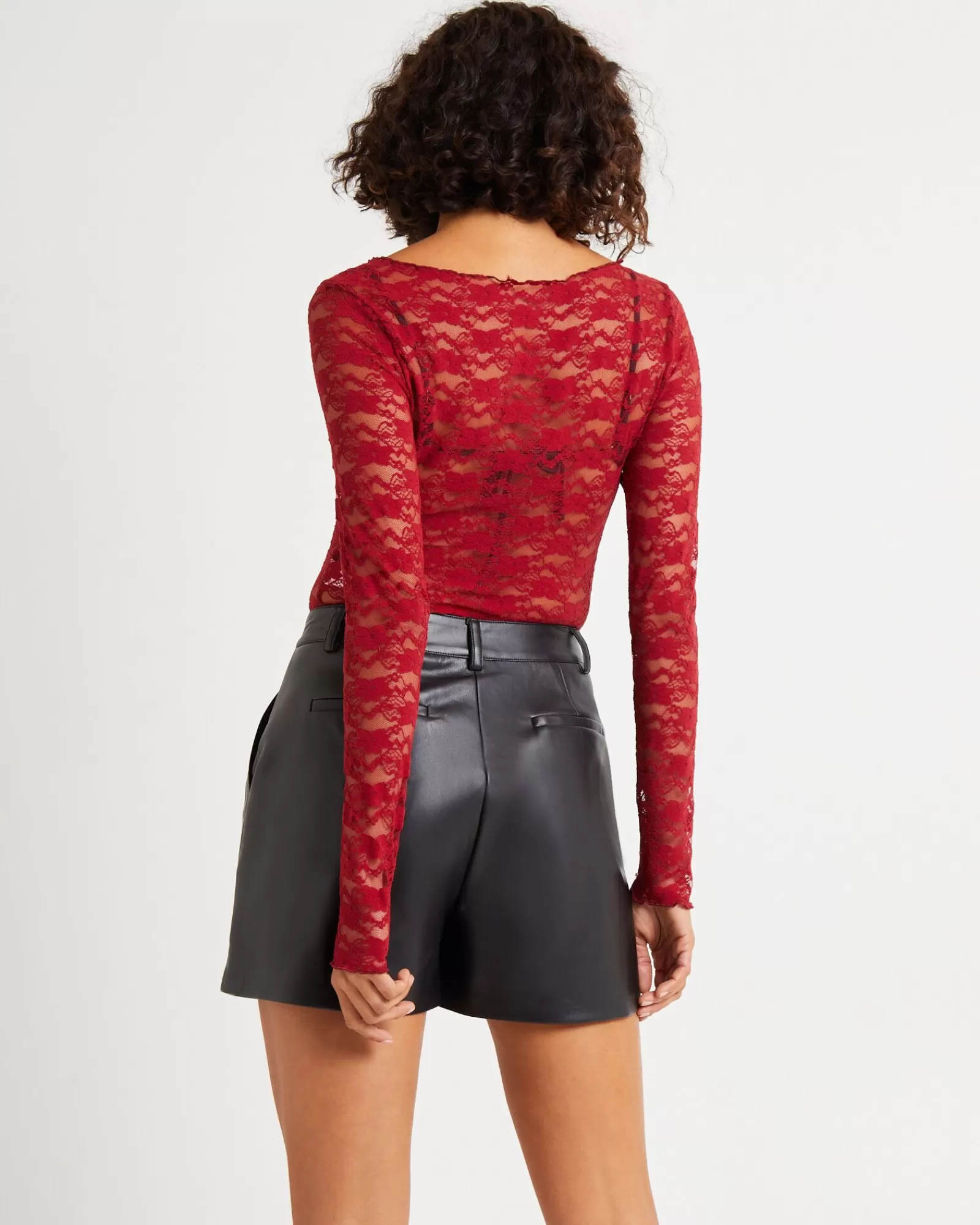 Online ALICE IN THE EVE Leah Sheer Long Sleeve Lace Top