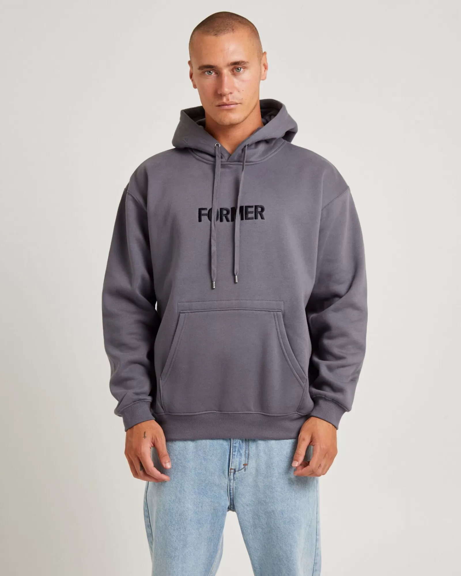 Fashion FORMER Legacy Emb Hoodie Iron Grey