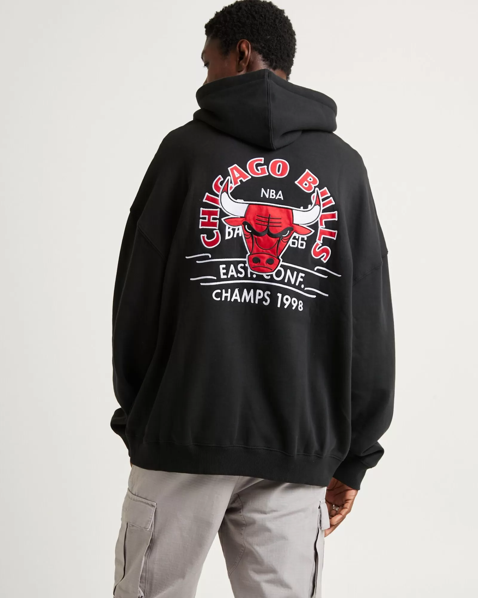 Best Sale MITCHELL & NESS Letterman Hoodie Bulls Black