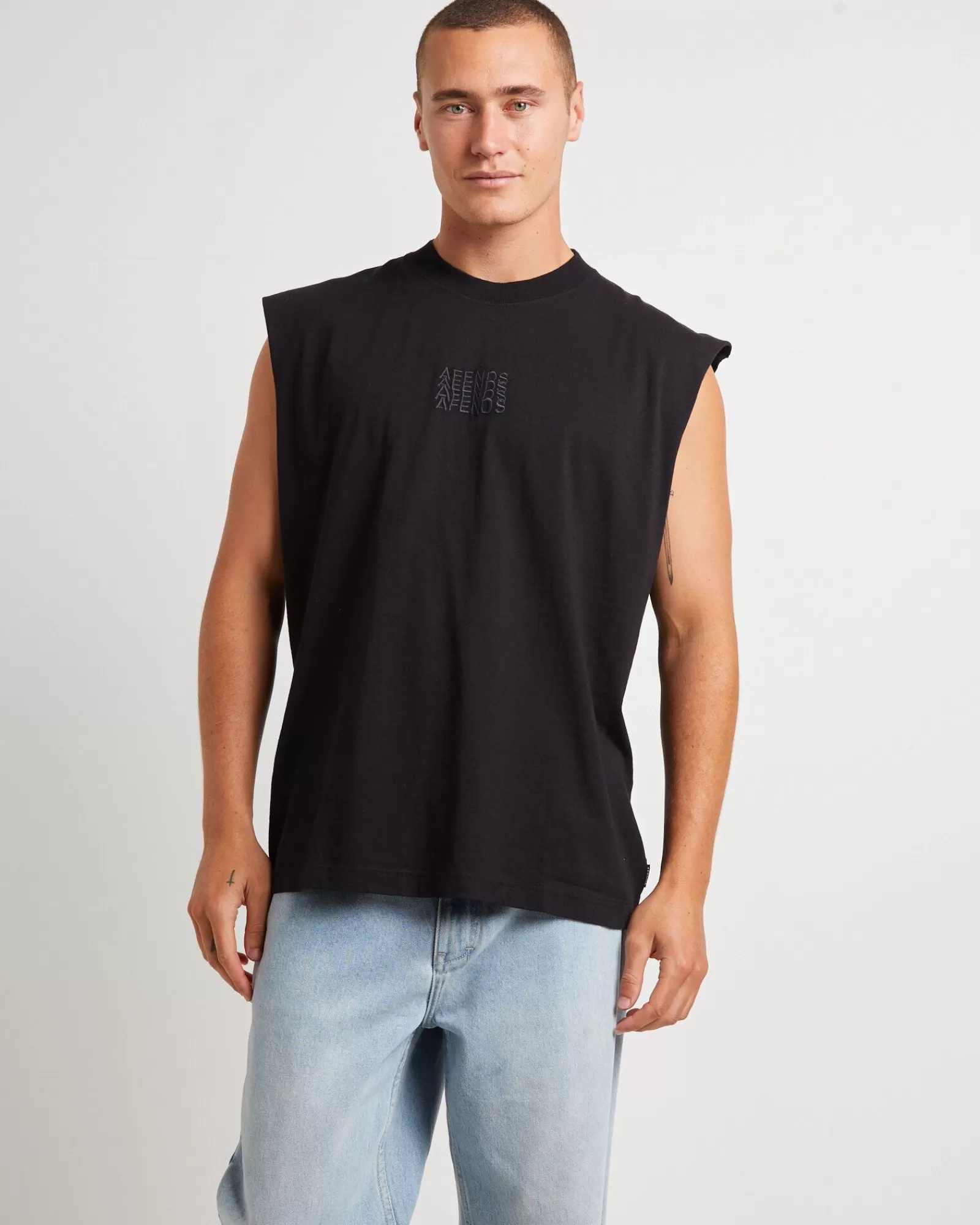 Online AFENDS Limits Recycled Sleeveless Tank Tee In Black