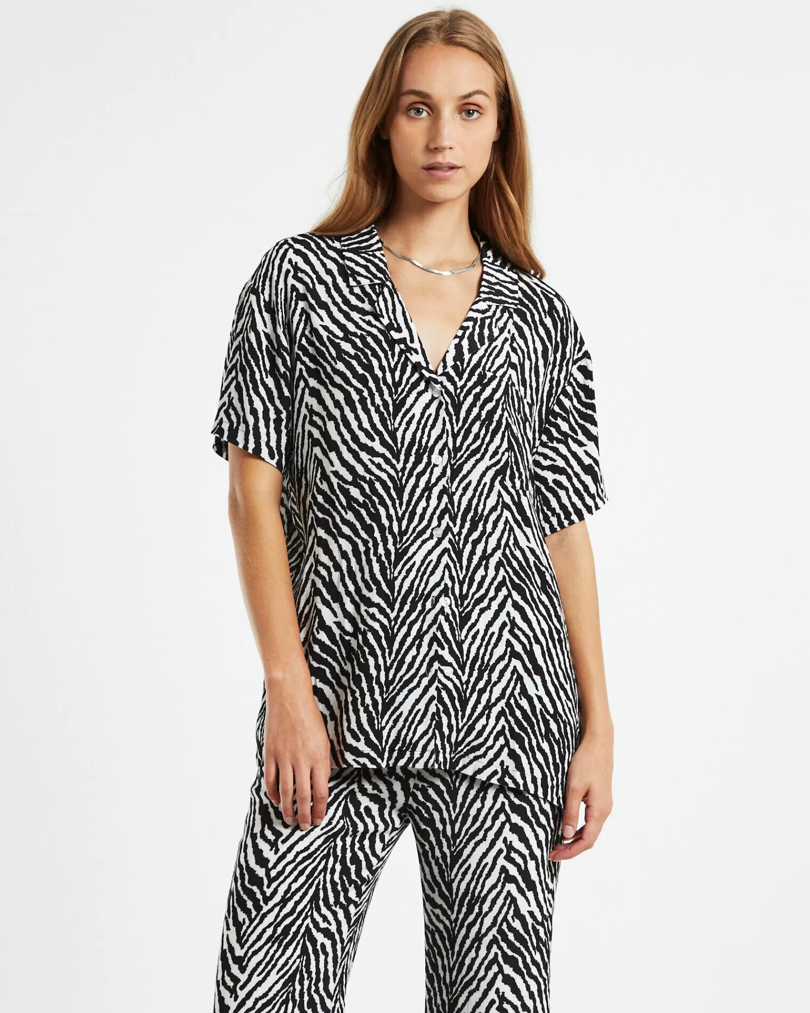 Clearance CHARLIE HOLIDAY Lola Short Sleeve Zebra Black