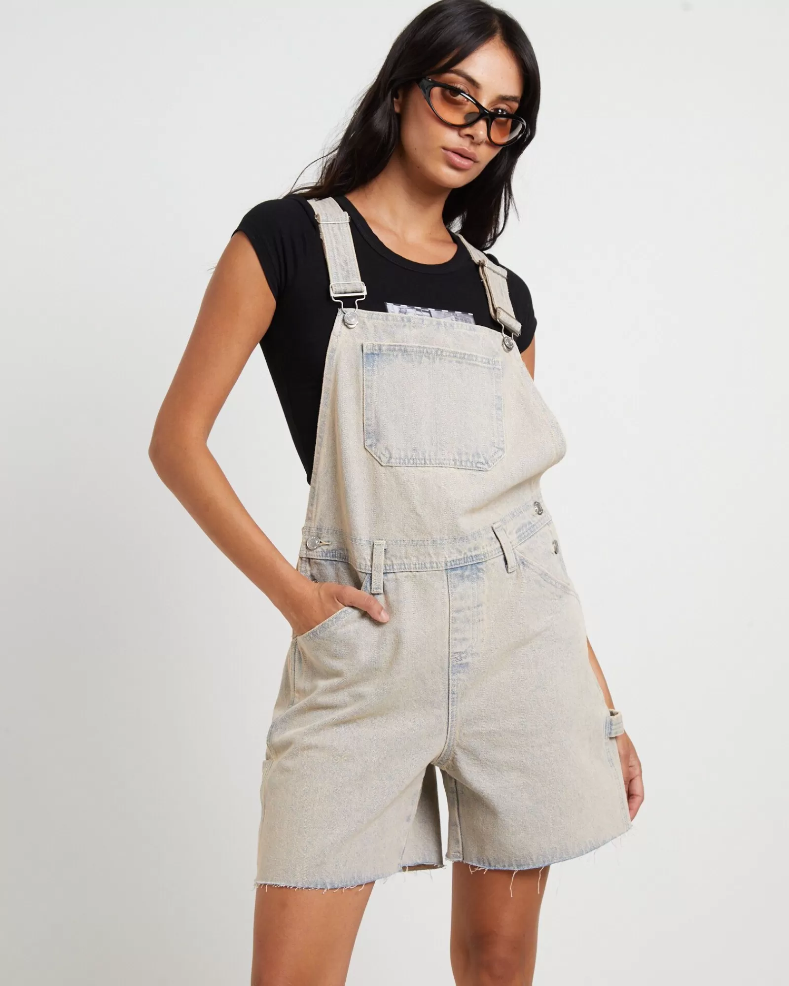 Online INSIGHT Longline Overdye Overalls In Peachy