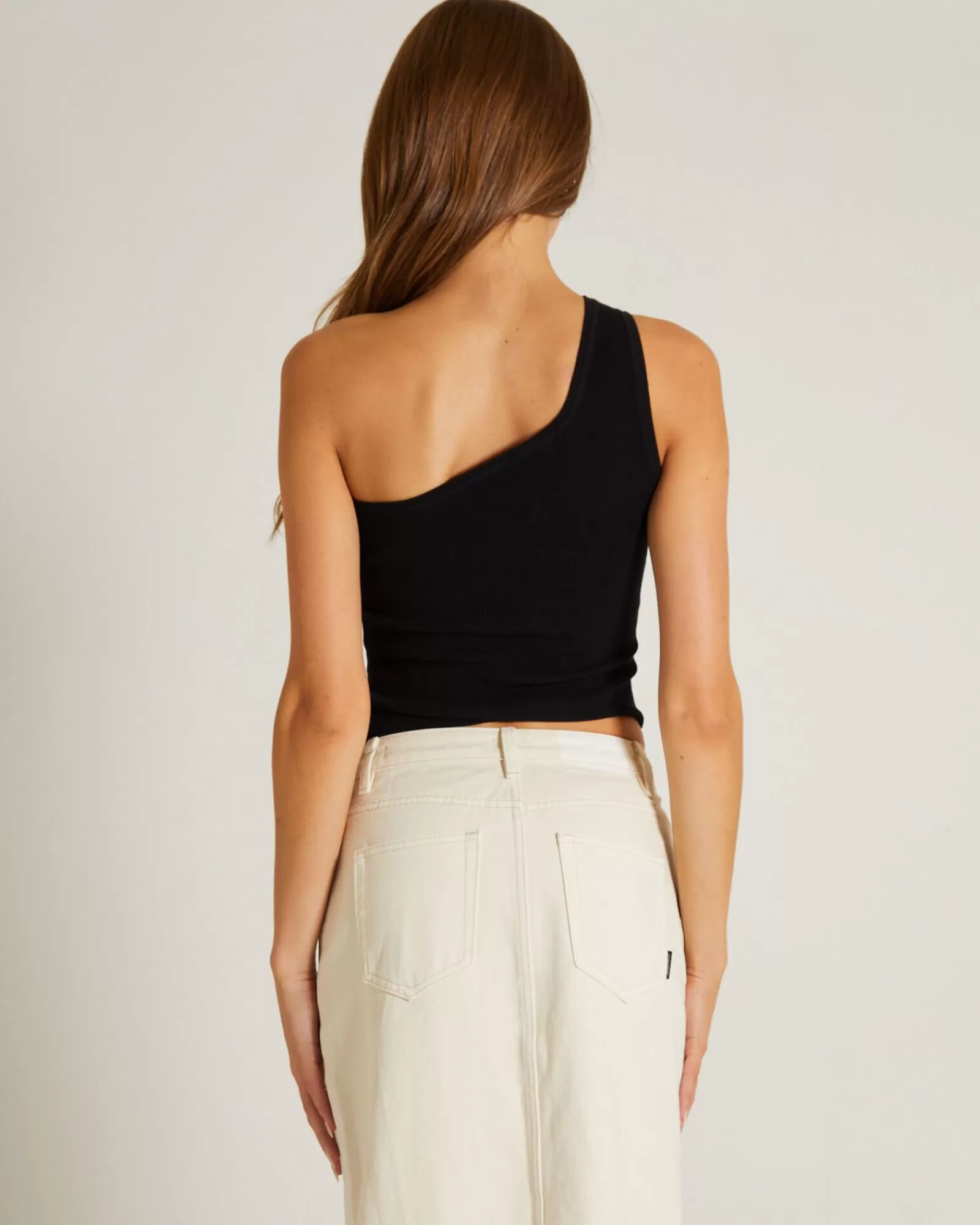 Fashion GENERAL PANTS CO. BASICS Luxe Knitted One Shoulder Top In Black