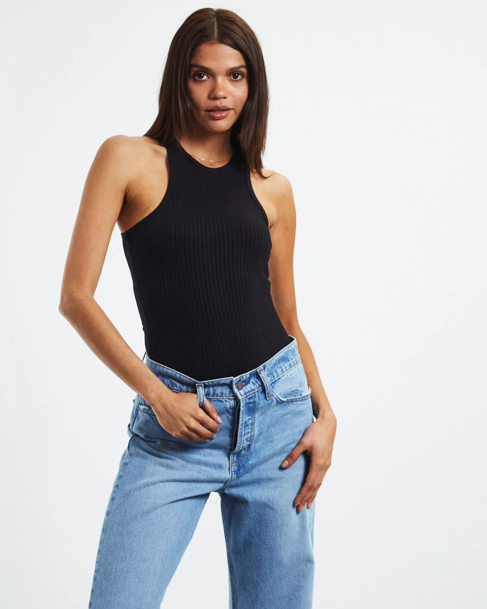 Fashion NOBODY DENIM Luxe Rib Tank Top Black