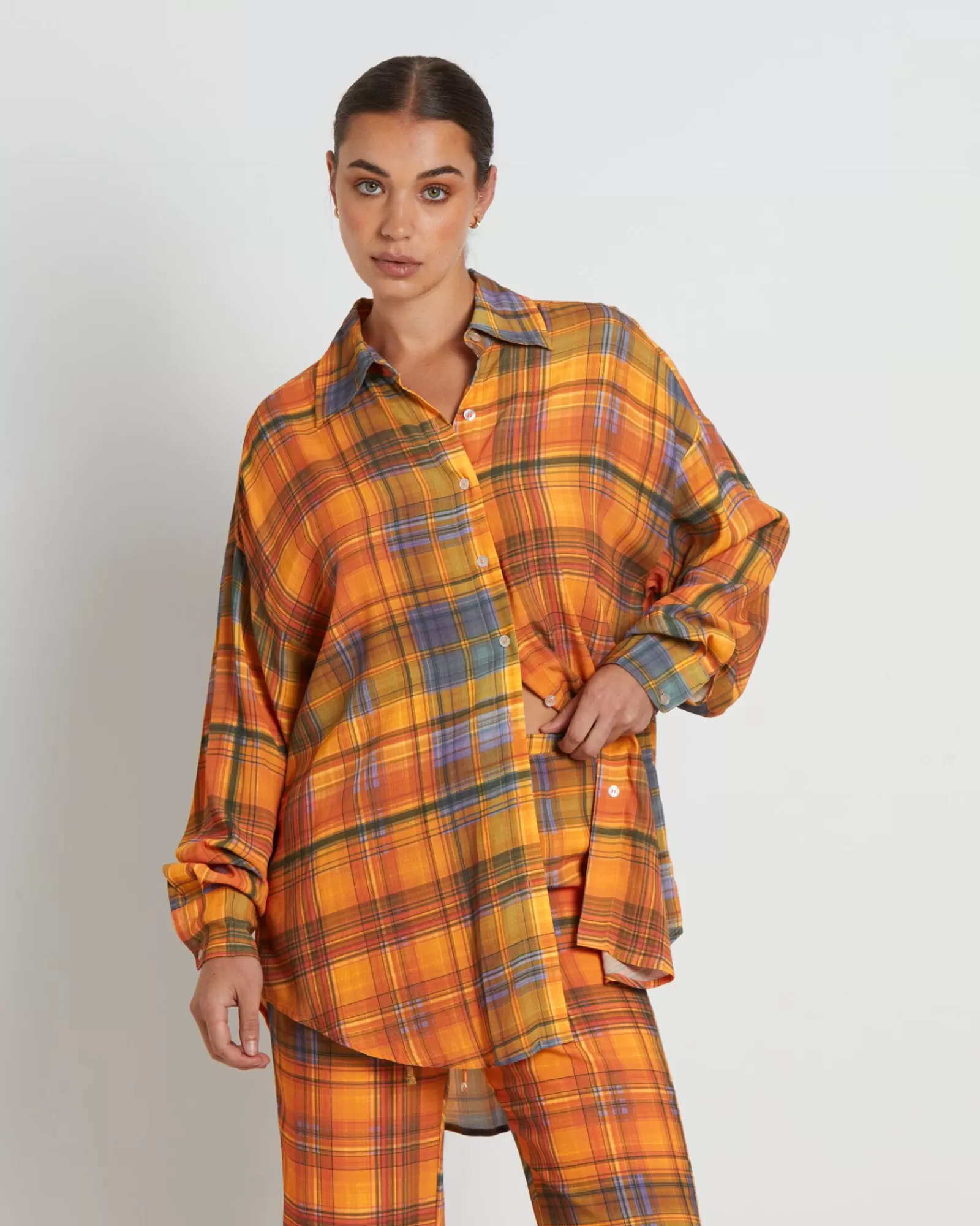 Sale CHARLIE HOLIDAY Maple Long Sleeve Shirt In Camden Check