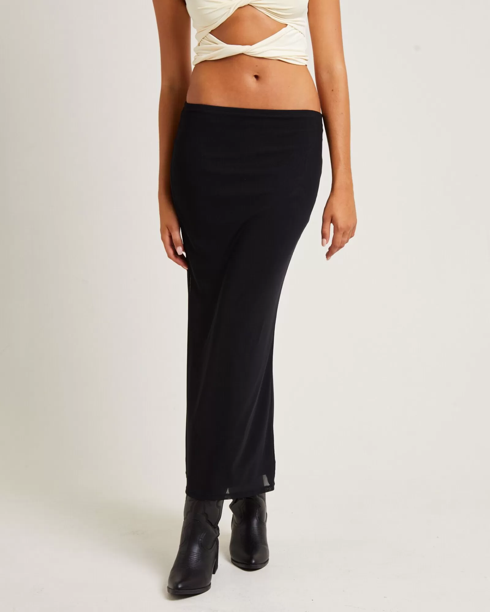 Best INSIGHT Marley Mesh Midi Skirt Black