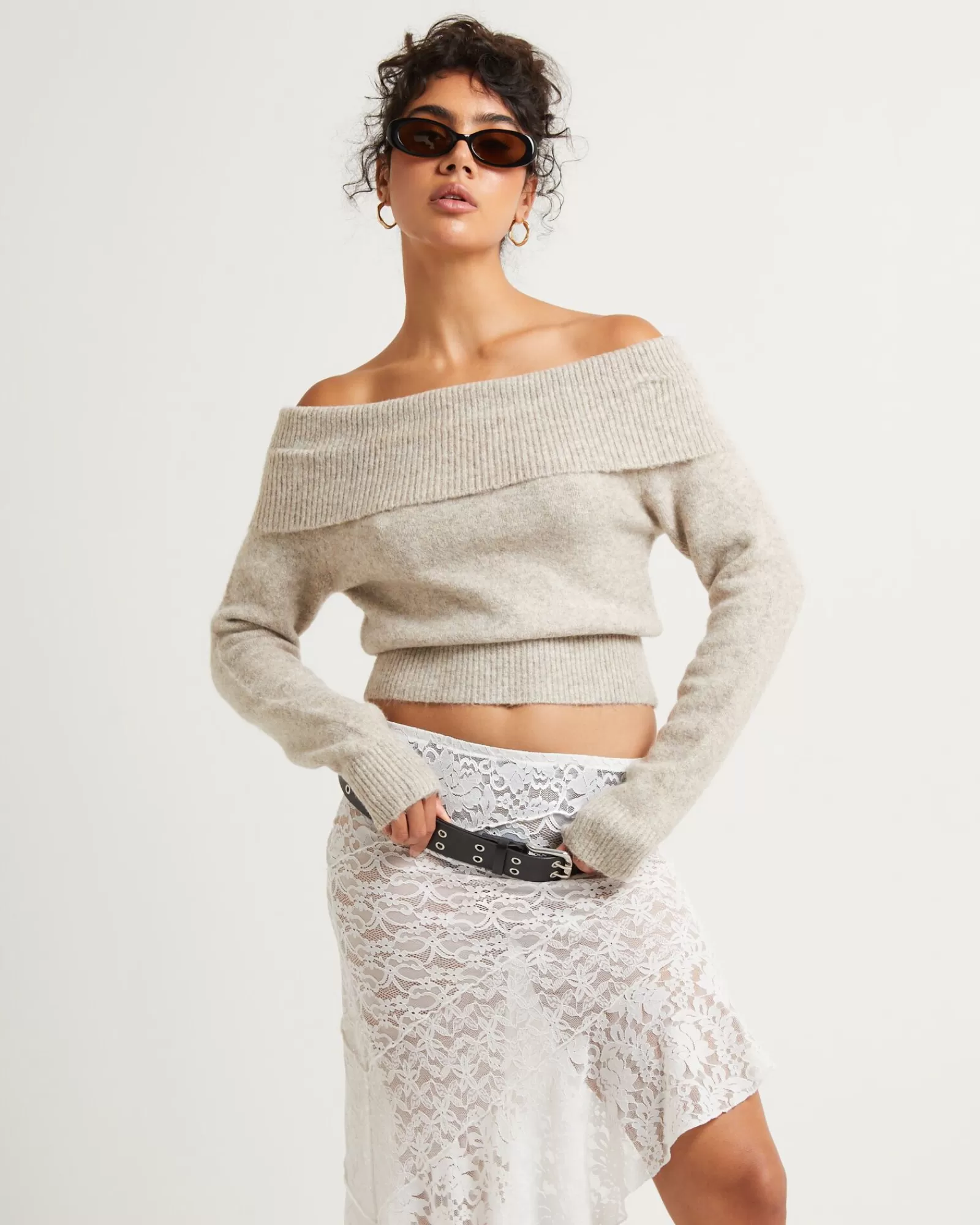 Shop ALICE IN THE EVE Milly Off Shoulder Knit