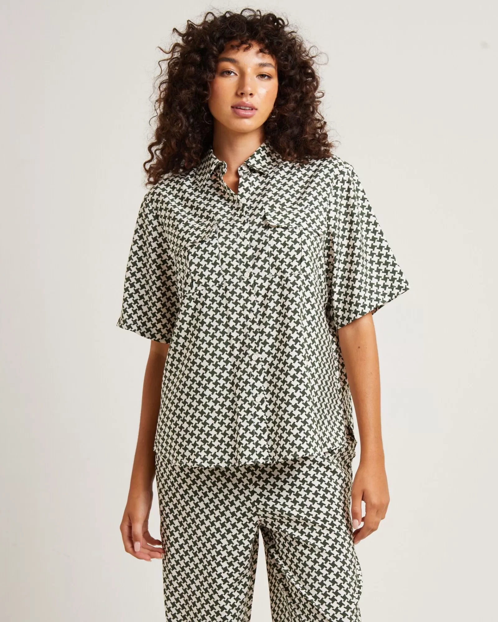 Clearance SUBTITLED Minnie Crepe Shirt Olive