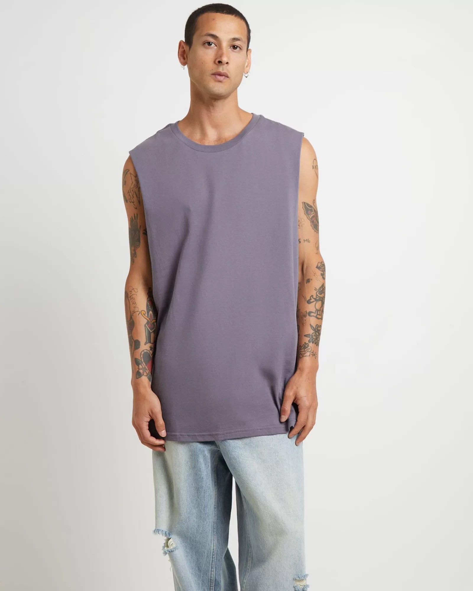 Cheap GENERAL PANTS CO. BASICS Muscle Tank In Pewter Grey