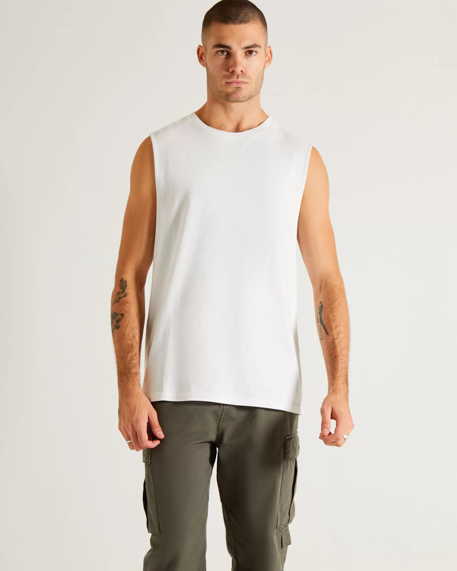 Flash Sale GENERAL PANTS CO. BASICS Muscle Tank In White