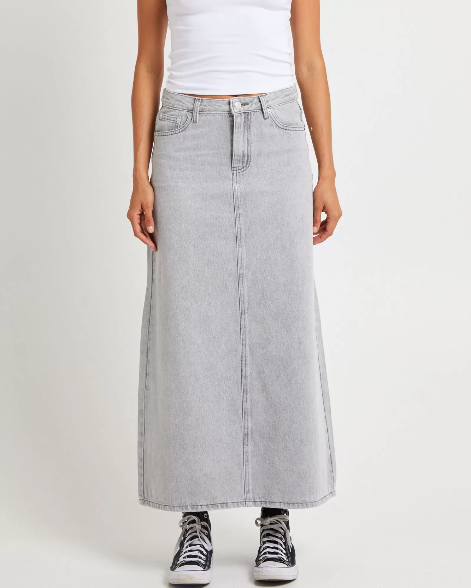 Cheap INSIGHT Nala Maxi Denim Skirt Pebble