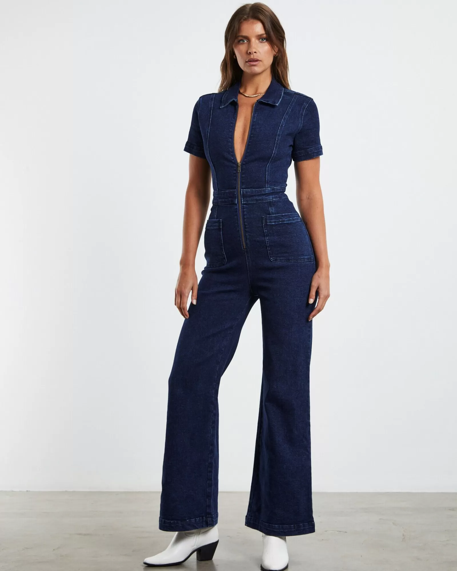 Discount INSIGHT Nikki Denim Maxi Boiler Suit Mid 90'S Blue