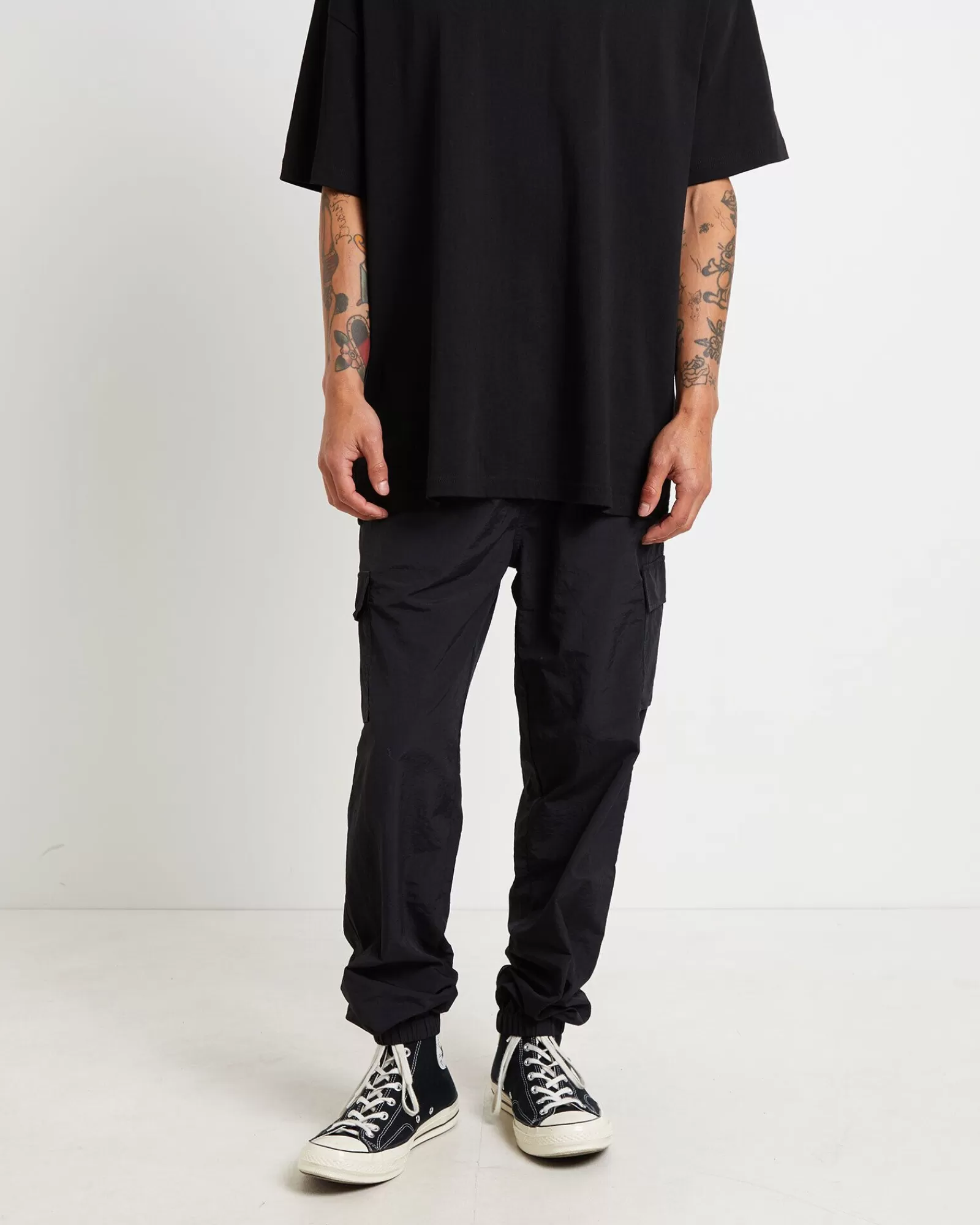 Online TAIKAN Nylon Cargo Jogger Pants In Black