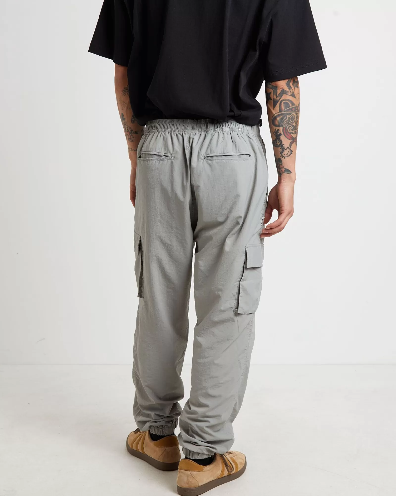 New TAIKAN Nylon Cargo Jogger Pants In Grey