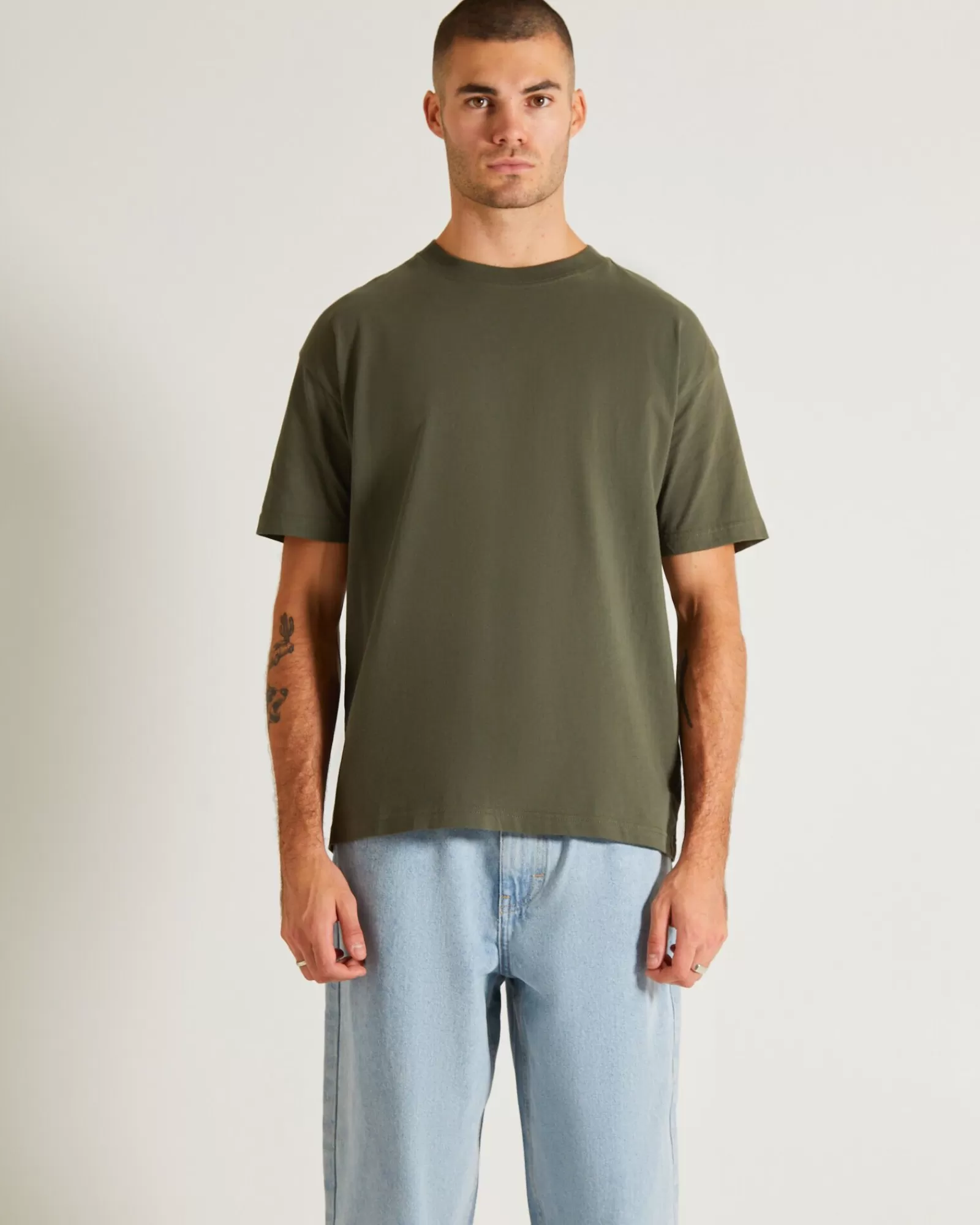 Cheap GENERAL PANTS CO. BASICS Og Skate Short Sleeve T-Shirt In Army Green