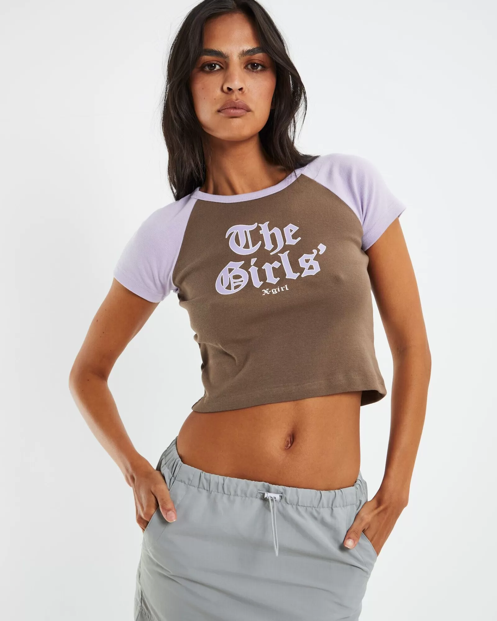 Best Sale X GIRL Old English Raglan T-Shirt Taupe