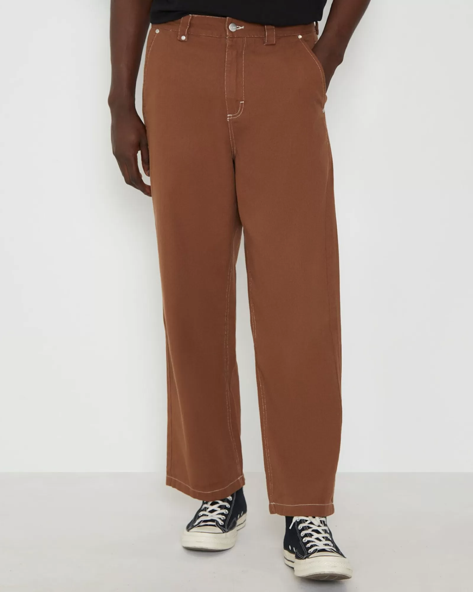 Discount AFENDS Pablo Hemp Baggy Fit Pants In Toffee Brown