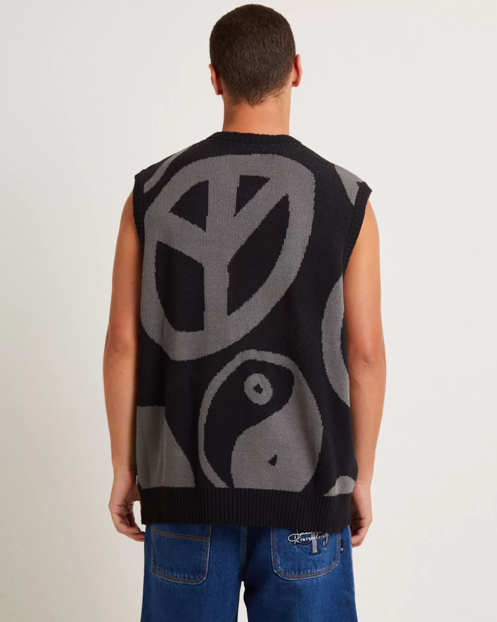 Hot SPENCER PROJECT Peace Corp Knitted Vest In Black