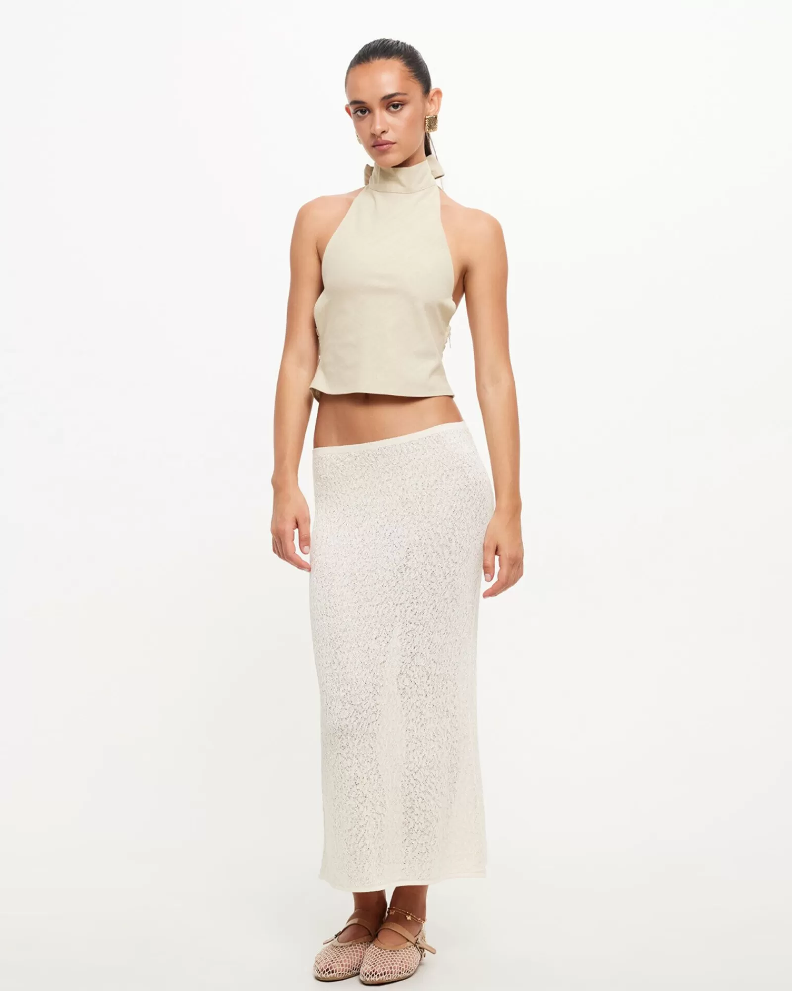 Online LIONESS Pure Midi Skirt In Cream