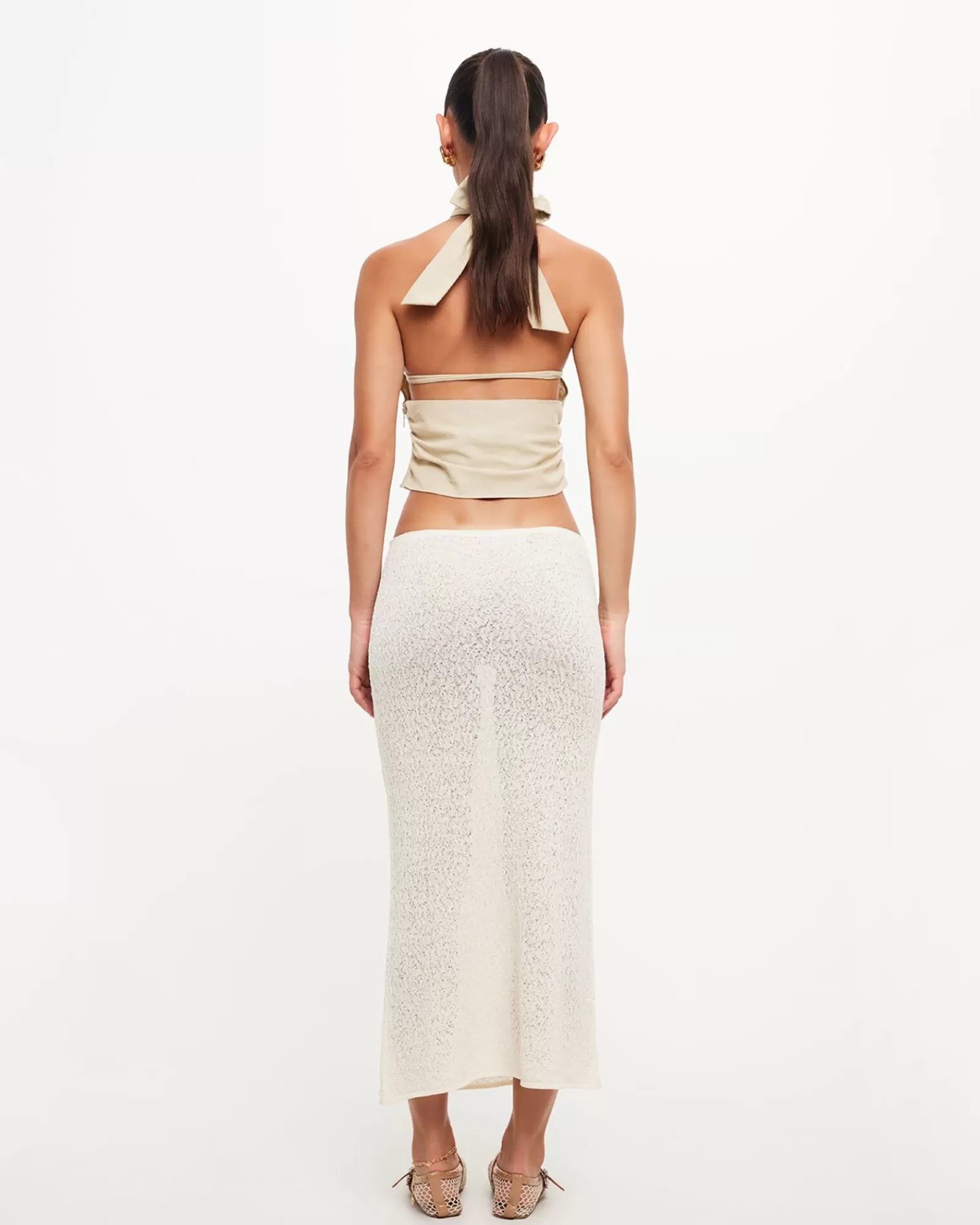 Online LIONESS Pure Midi Skirt In Cream