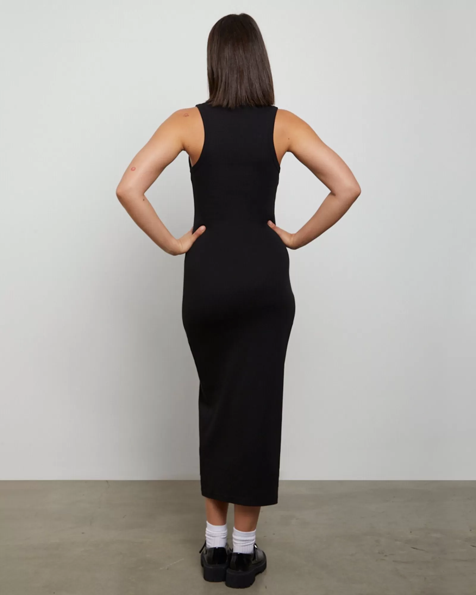 Cheap GENERAL PANTS CO. BASICS Racer Back Midi Dress In Black