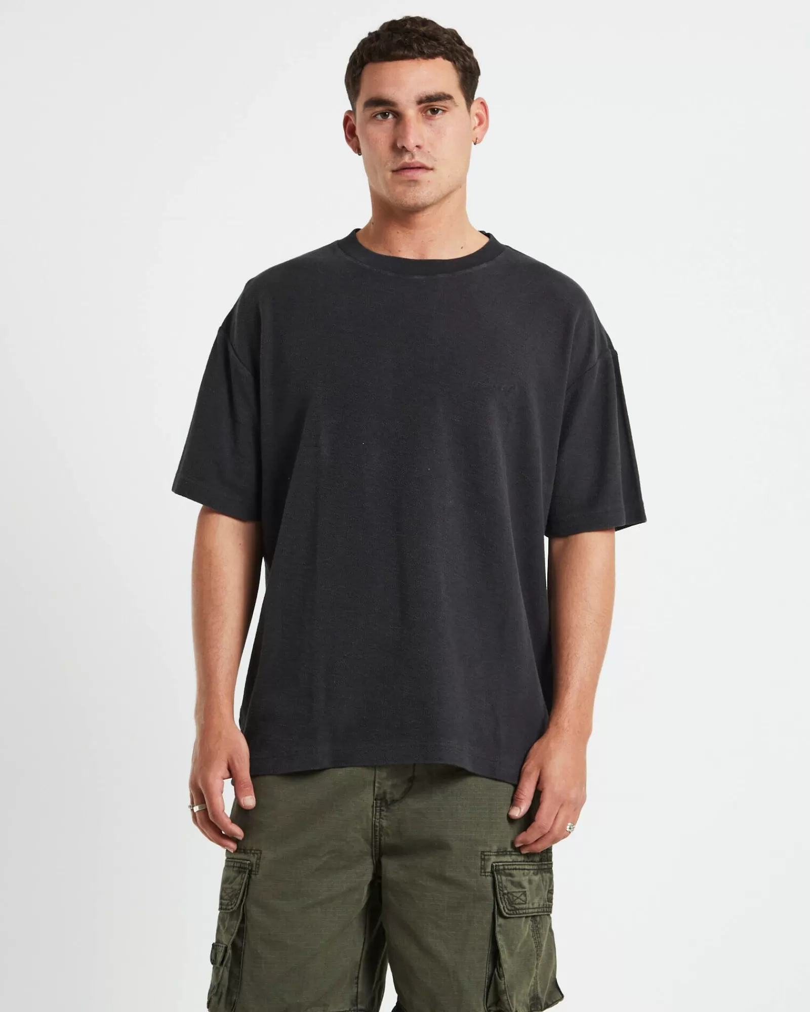 Sale ARVUST Ramona Linen Short Sleeve T-Shirt In Washed Black