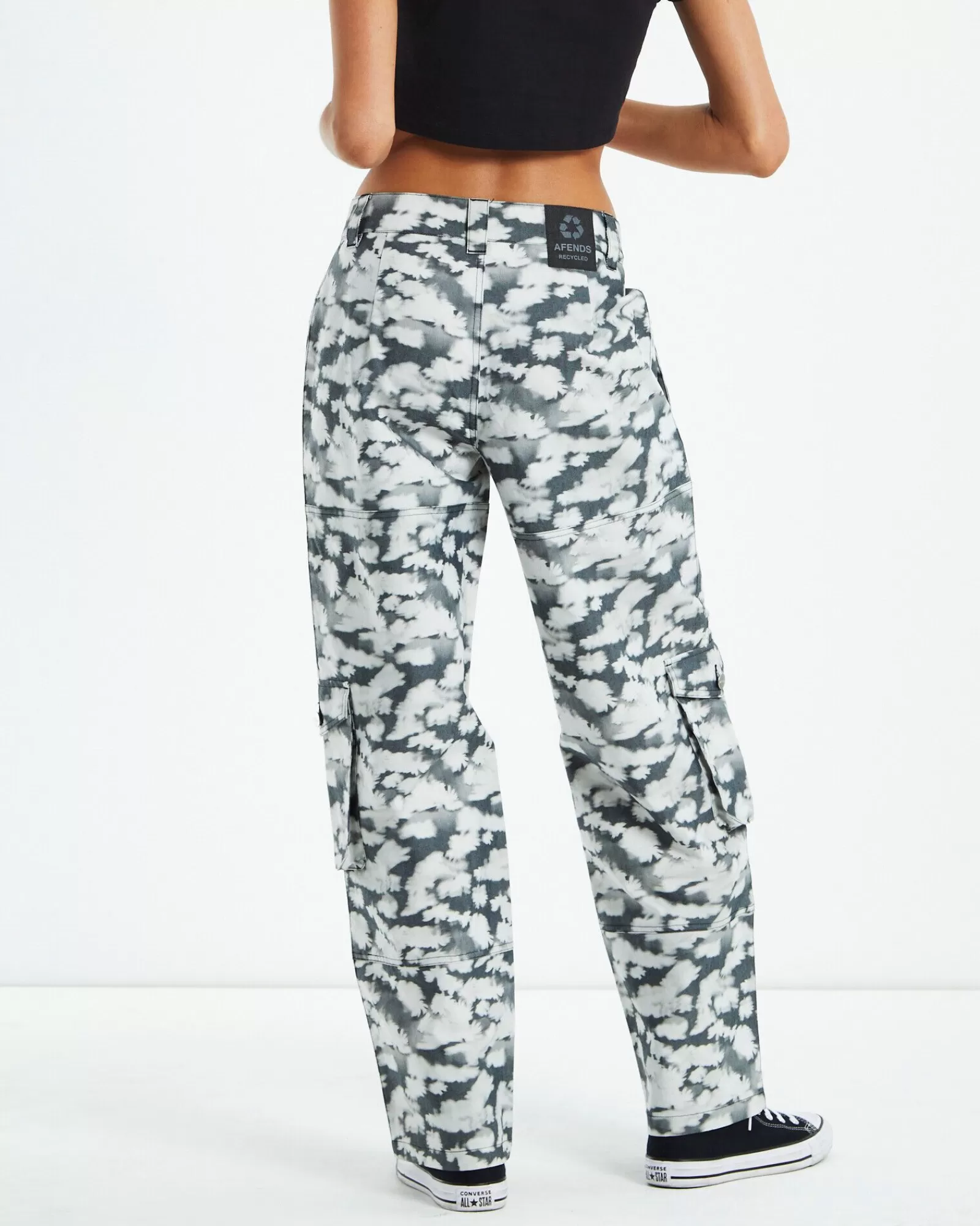 Cheap AFENDS Recycled Cargo Pants Black Floral