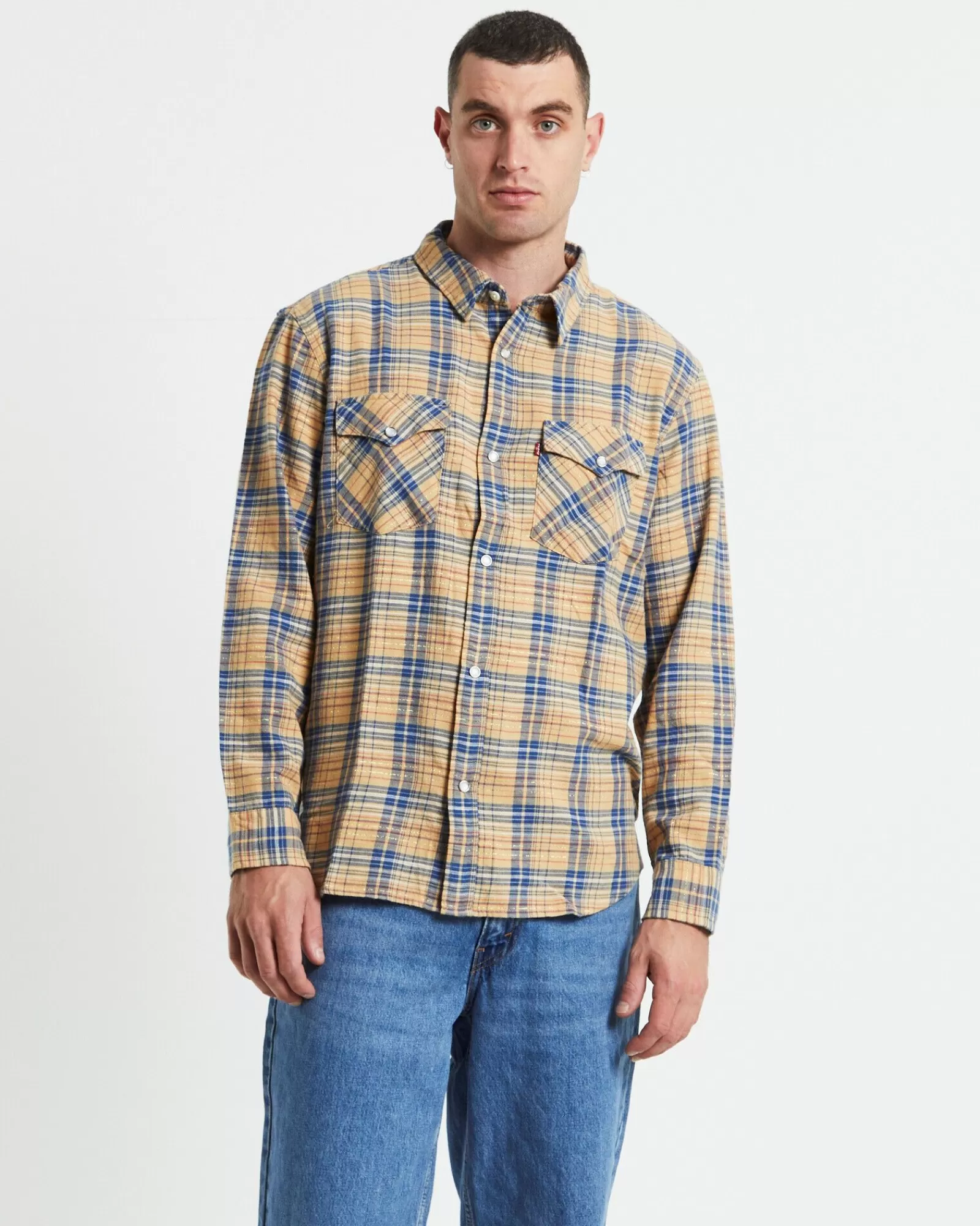 Best LEVIS Relaxed Fit Western Krishan Plaid Shirt Lark Multi