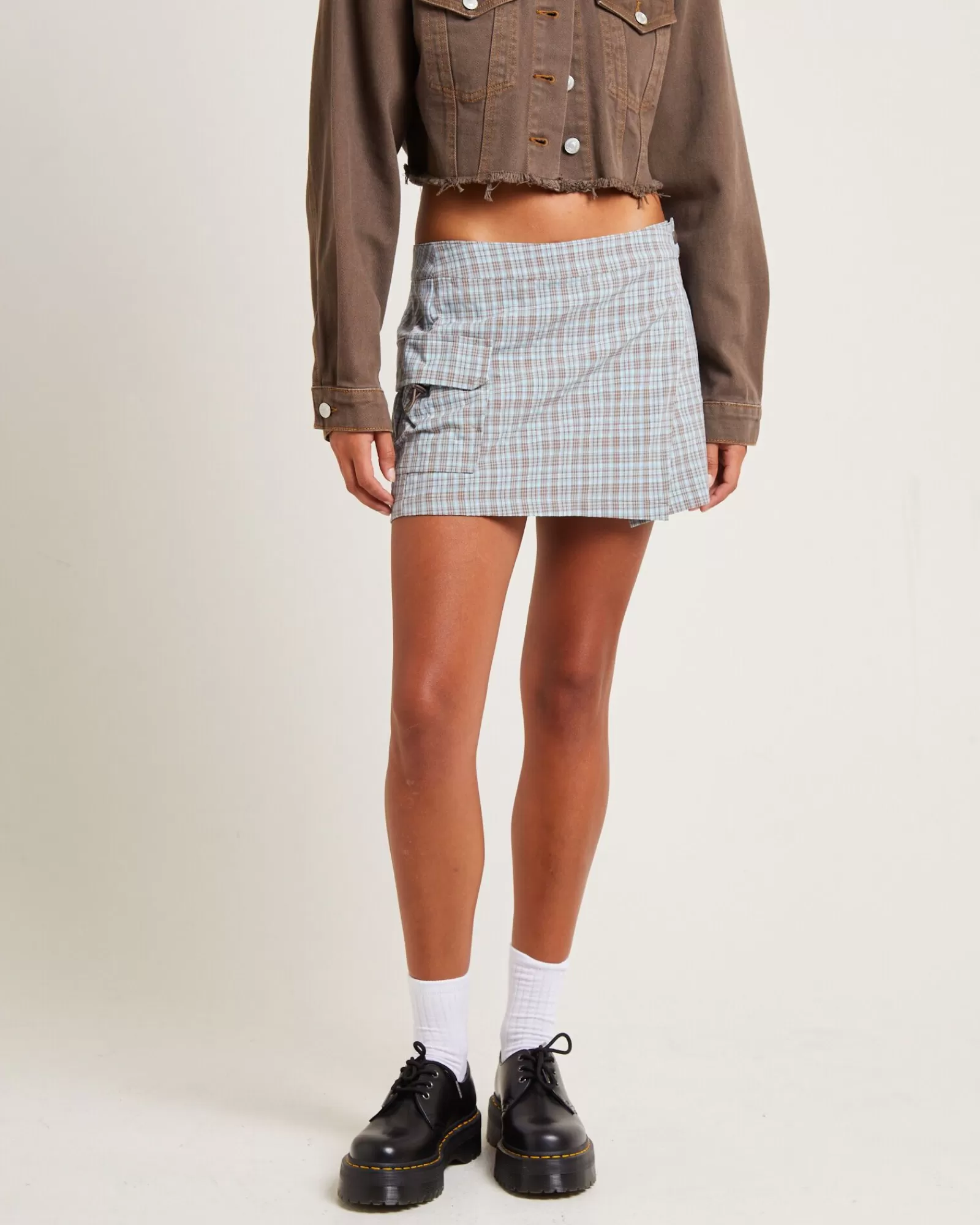 Flash Sale INSIGHT Remi Check Cargo Mini Skirt