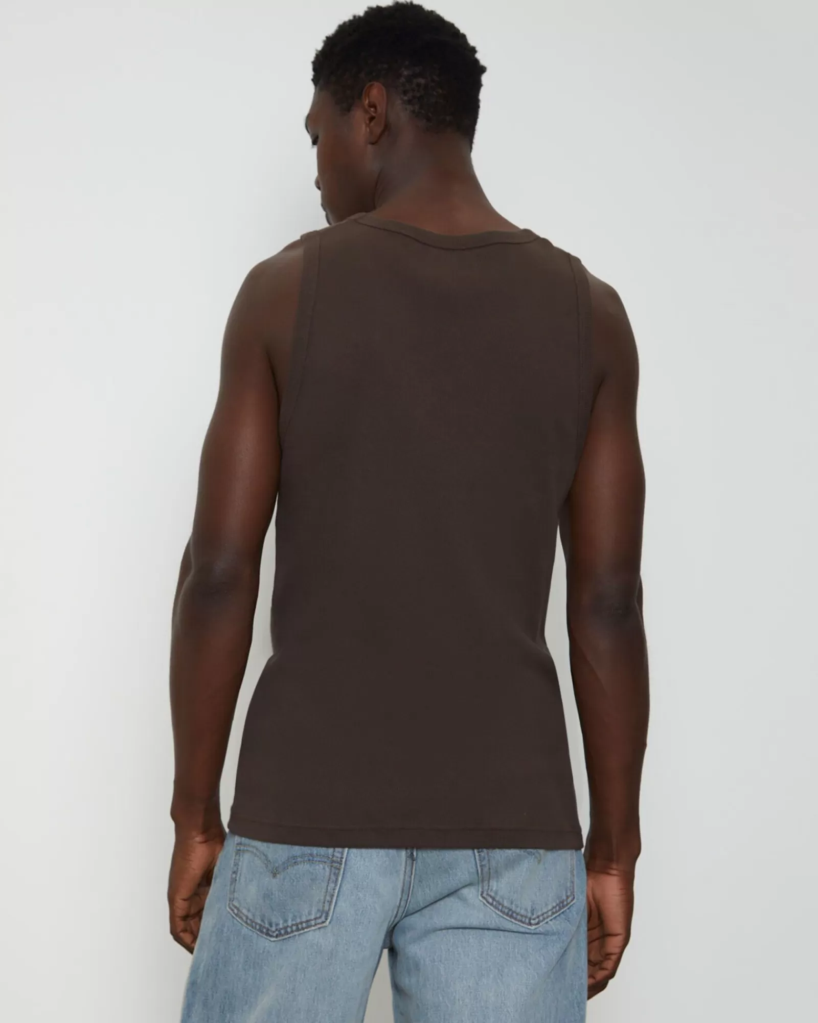 Store GENERAL PANTS CO. BASICS Rib Singlet In Umber Brown