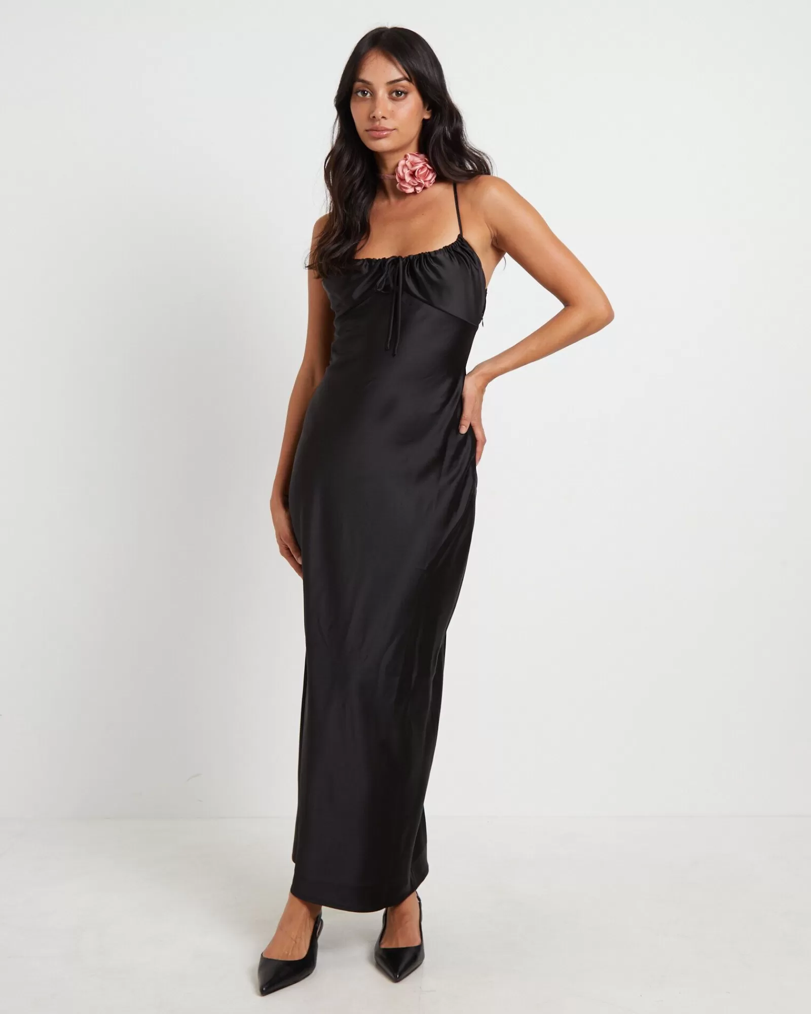 Best Sale ALICE IN THE EVE Ruby Romantic Maxi Slip Dress In Black