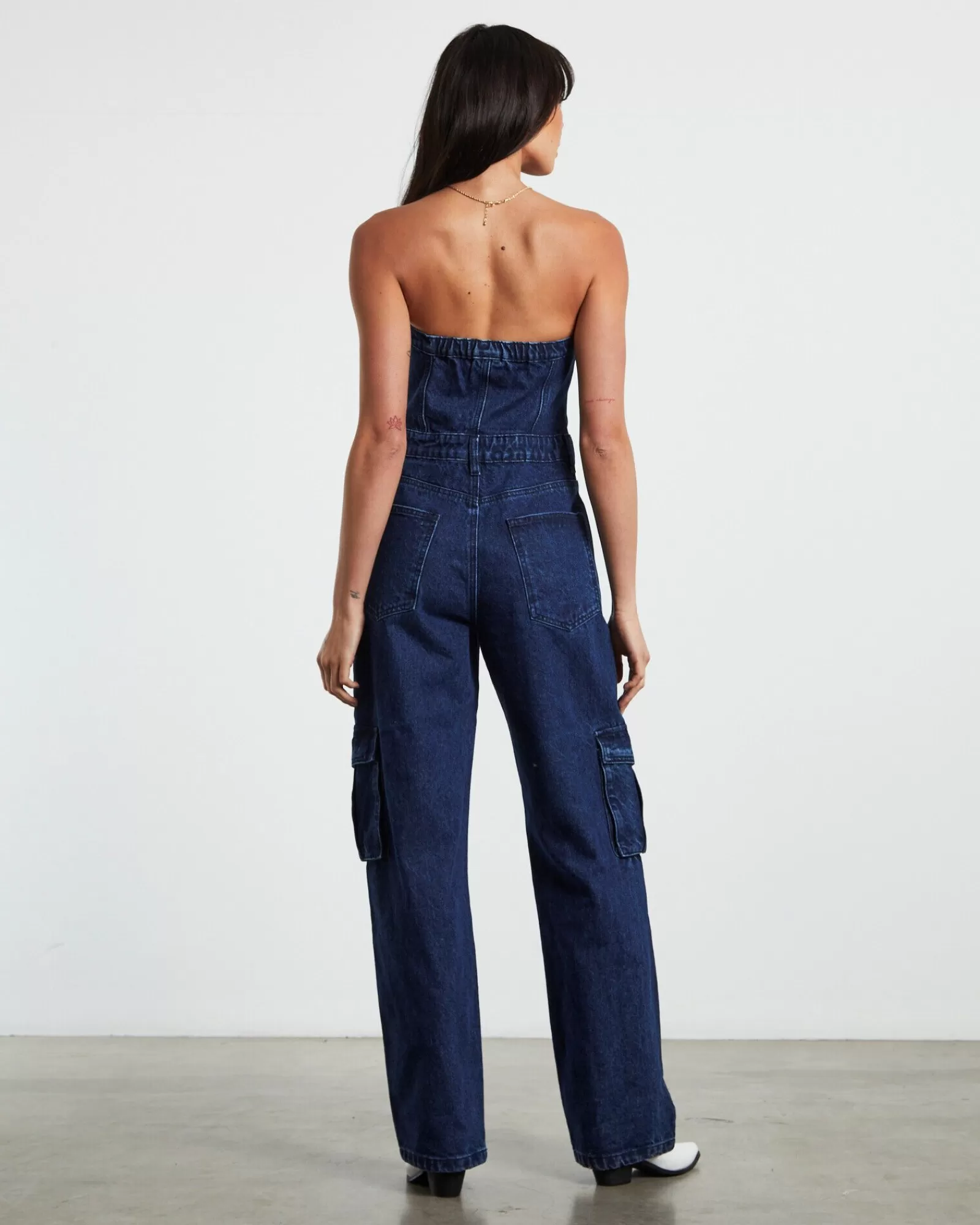 Best INSIGHT Sabrine Strapless Denim Boiler Suit Ink Blue