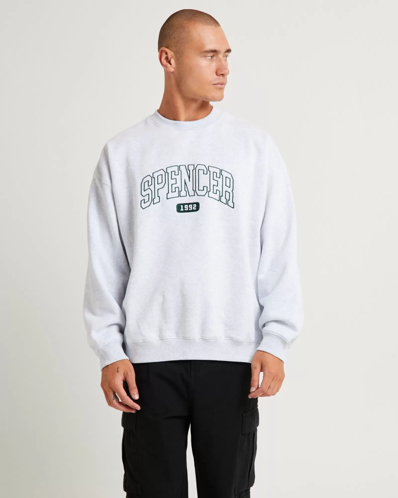 Sale SPENCER PROJECT Seattle Crew Jumper Frost Marle Grey