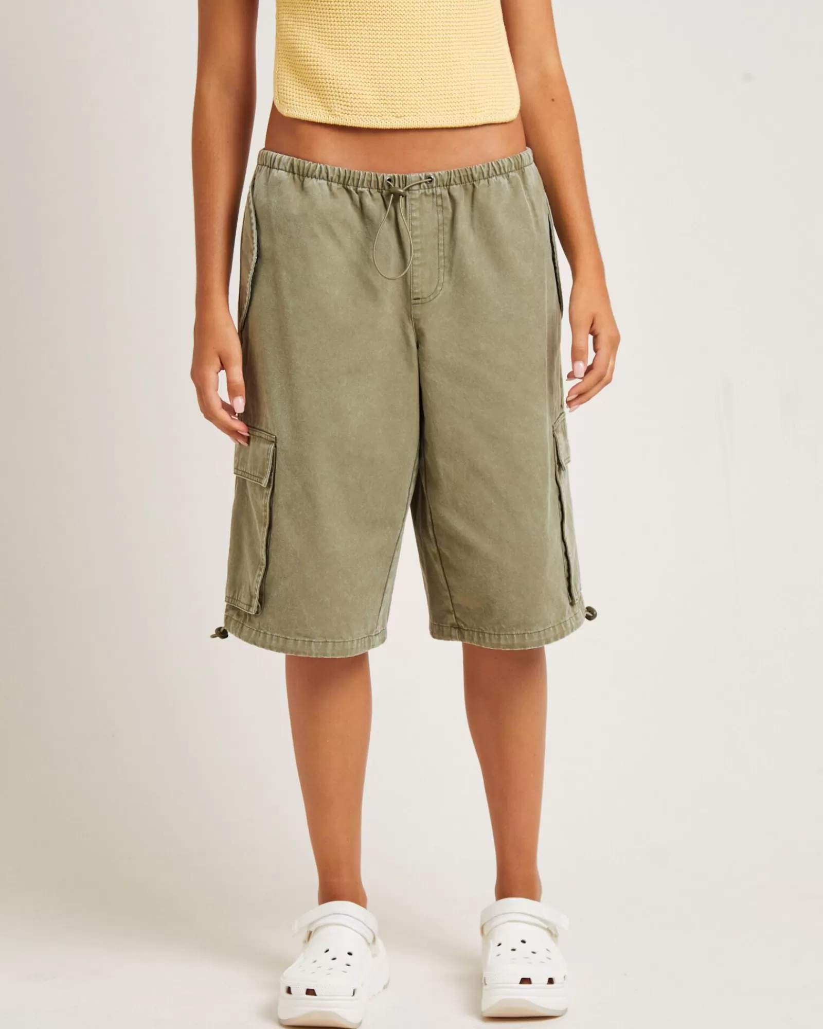 Best INSIGHT Shallows Cargo Jort Shorts In Khaki