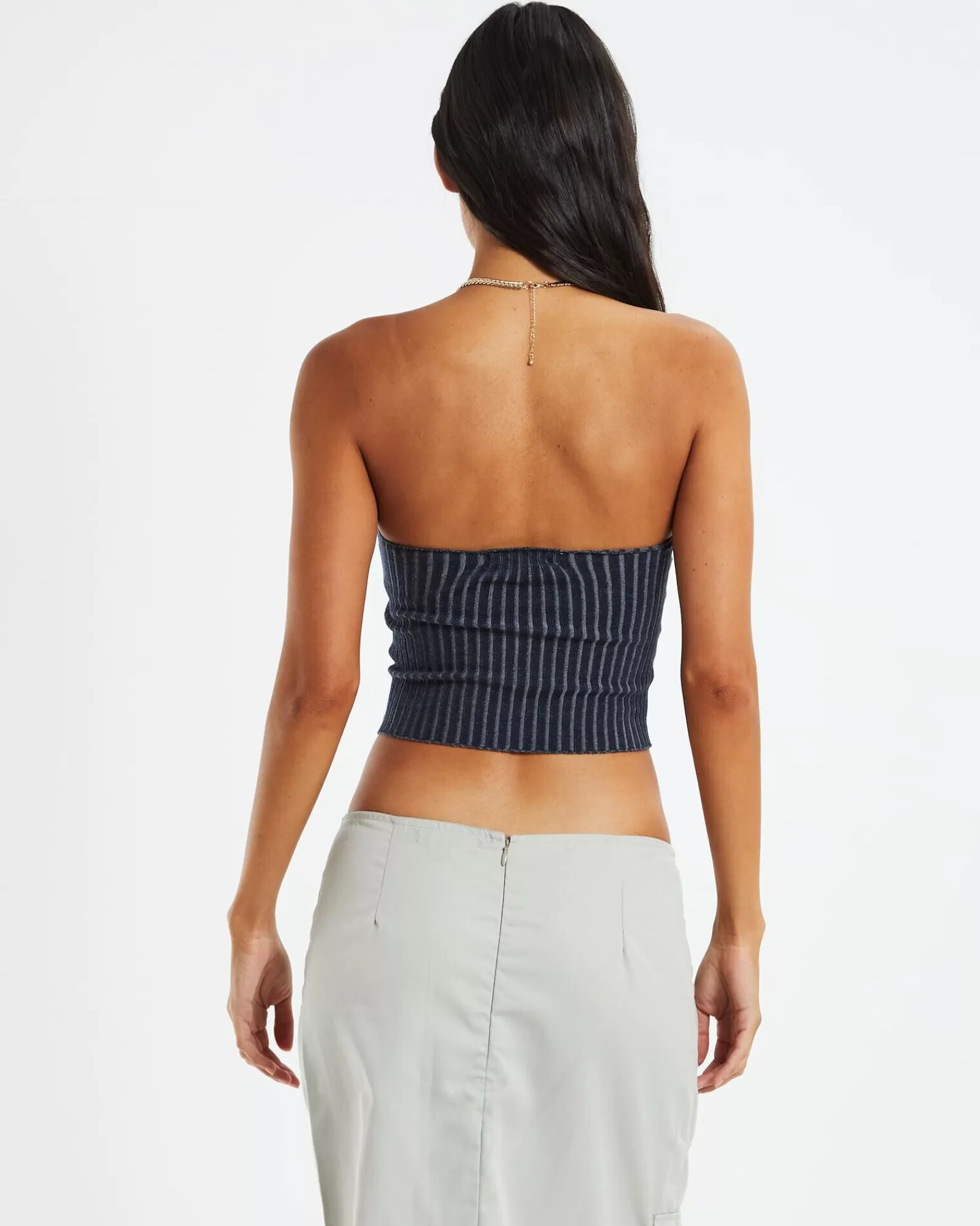 Sale MOTEL ROCKS Sinan Tube Top Two Tone Navy