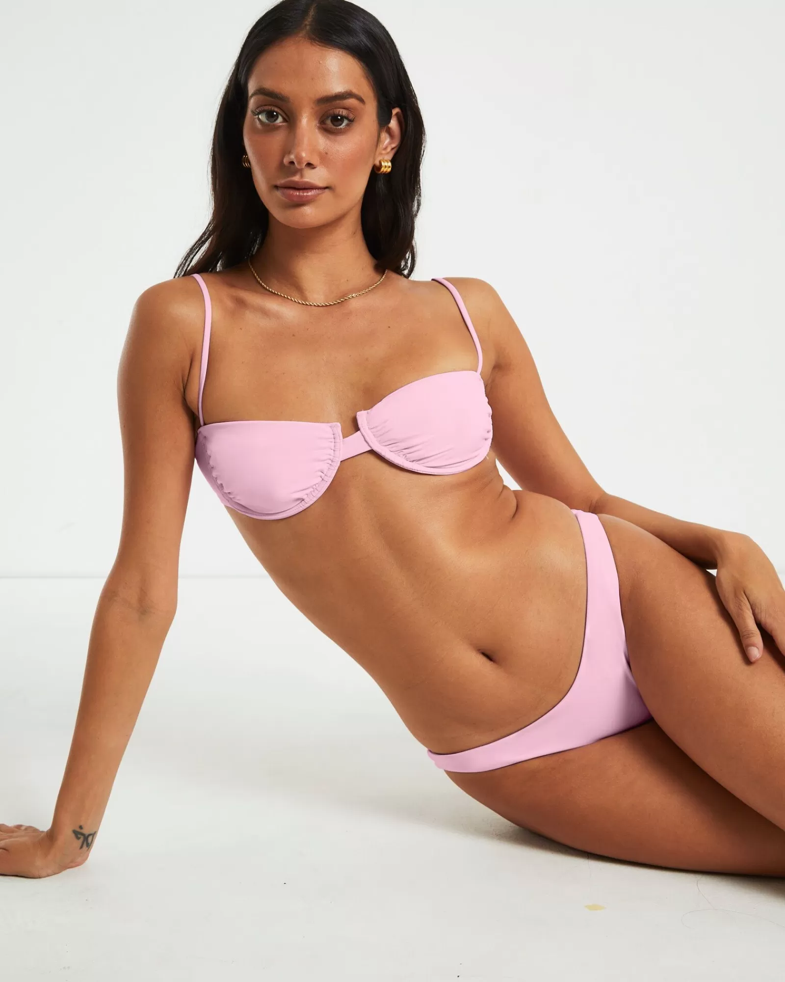 Shop SUBTITLED Skinny Strap Underwire Top In Baby Pink