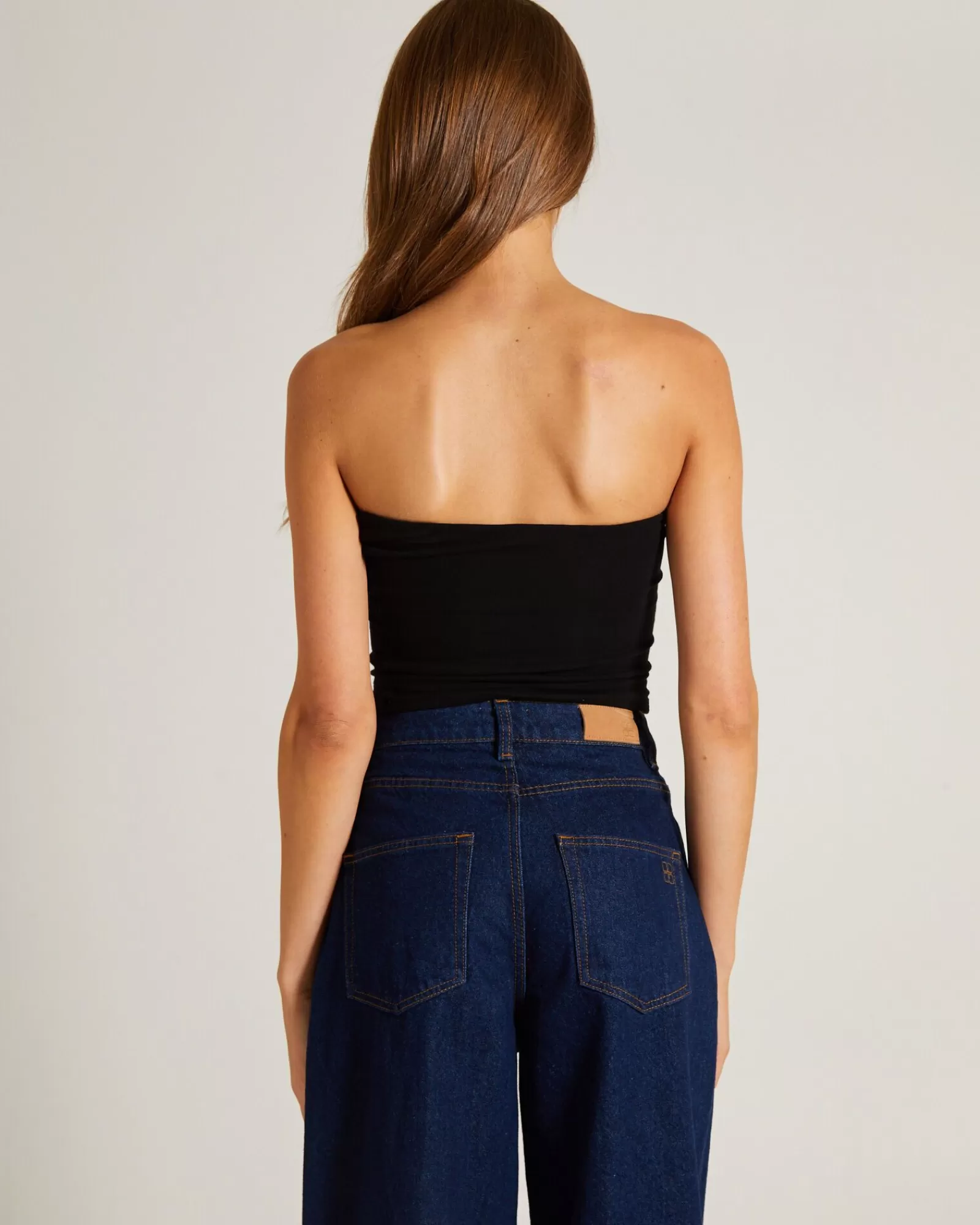 Store GENERAL PANTS CO. BASICS Slinky Strapless Top In Black