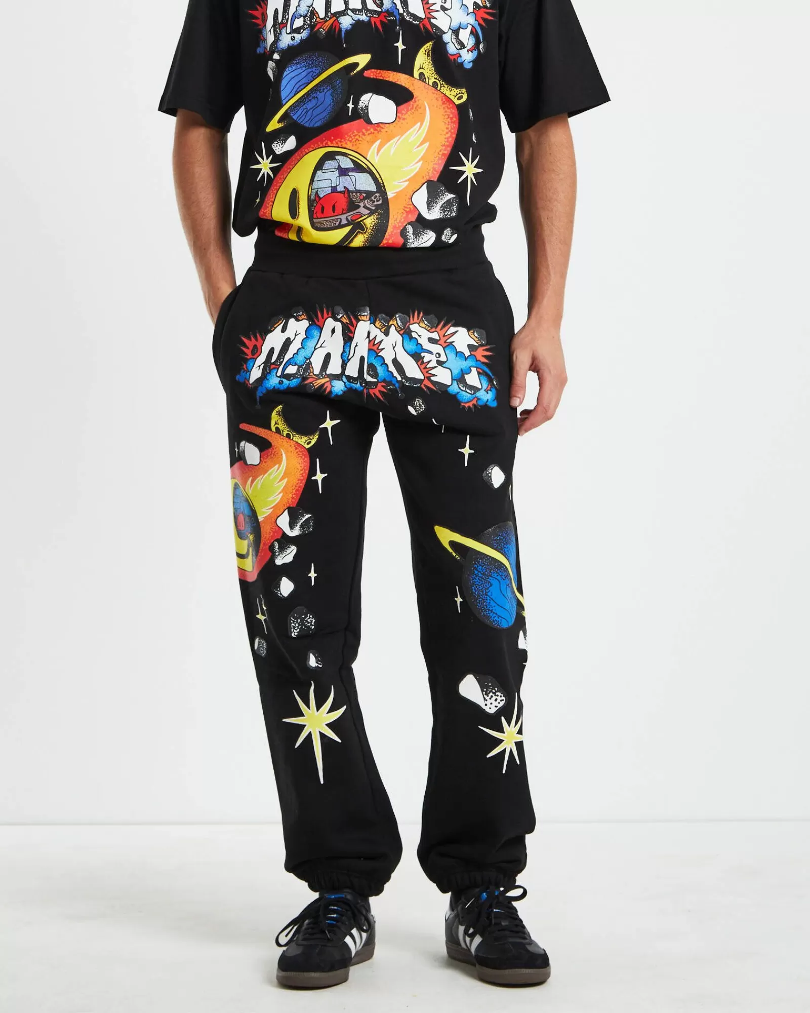 Cheap MARKET Smiley Conflicted Sweatpants In Black